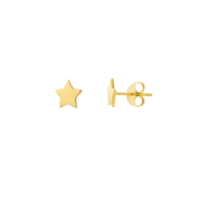 14K Gold Star Stud Earrings