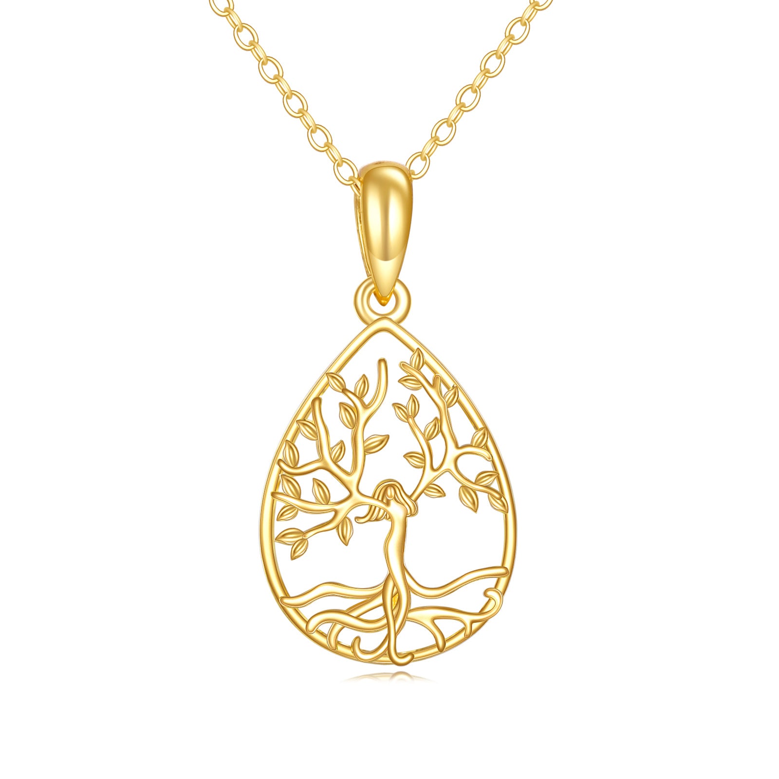 14K Gold Tree Of Life Pendant Necklace