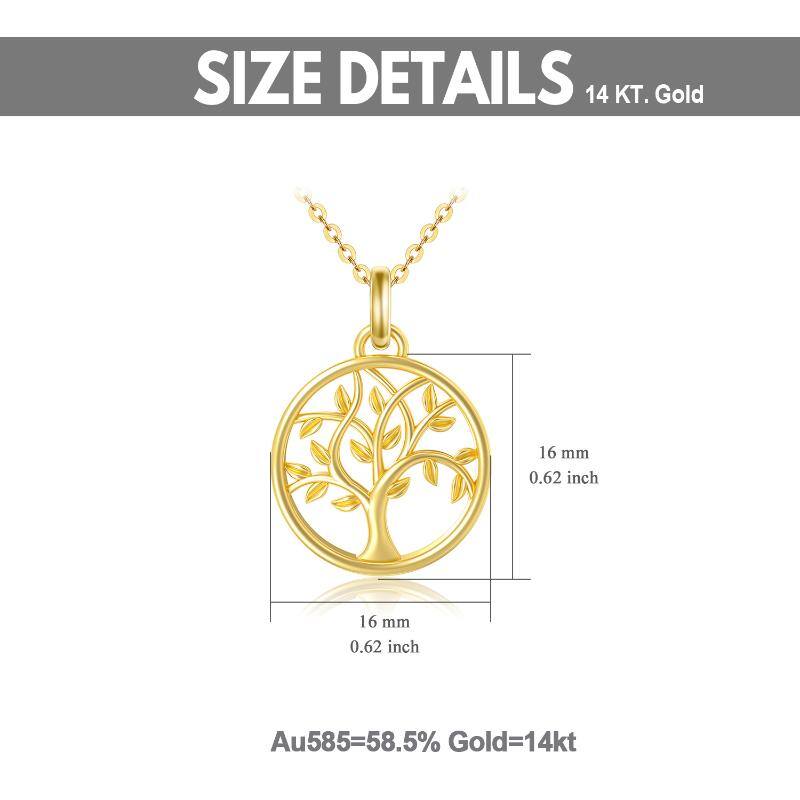 14K Gold Tree Of Life Pendant Necklace
