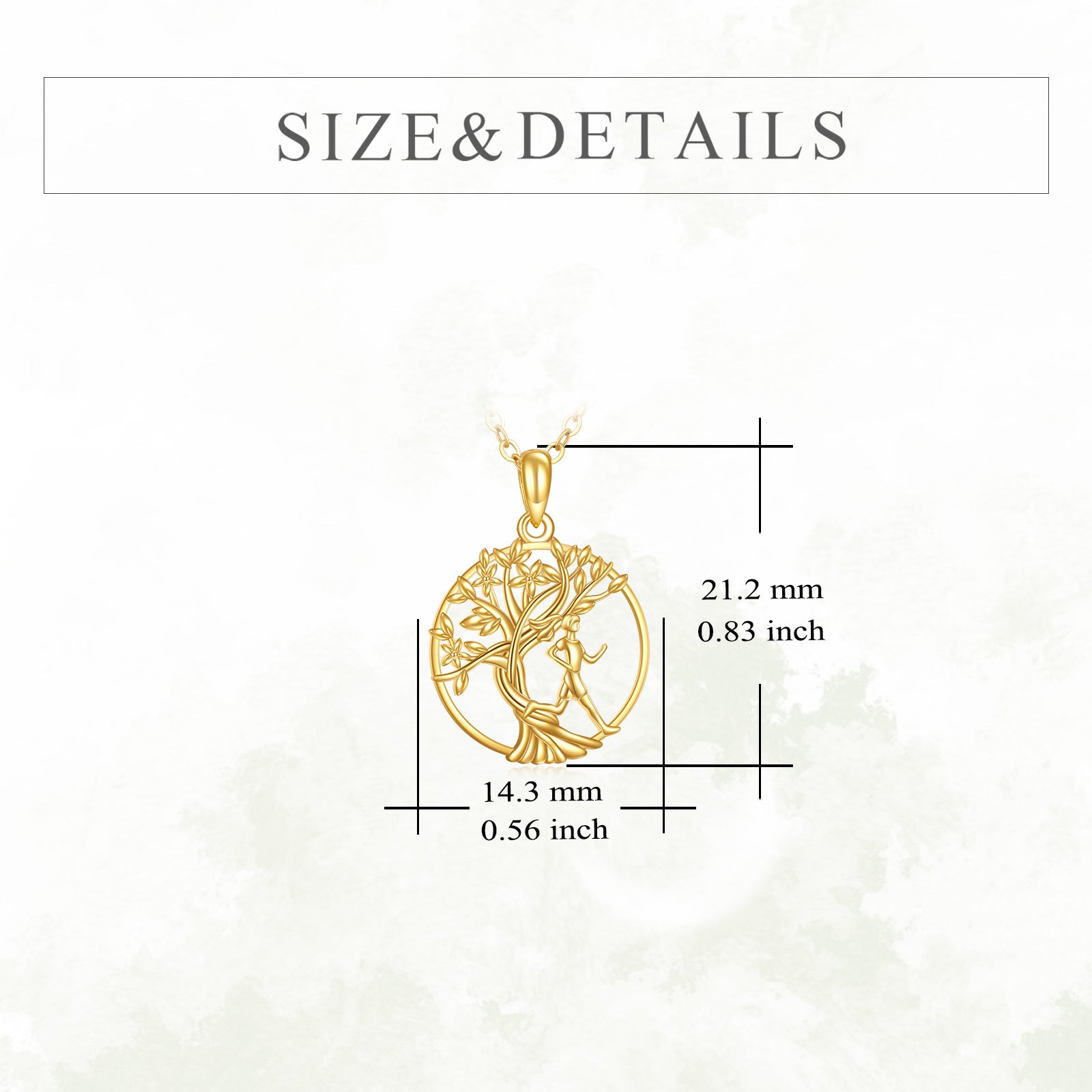 14K Gold Tree Of Life & Runner Pendant Necklace