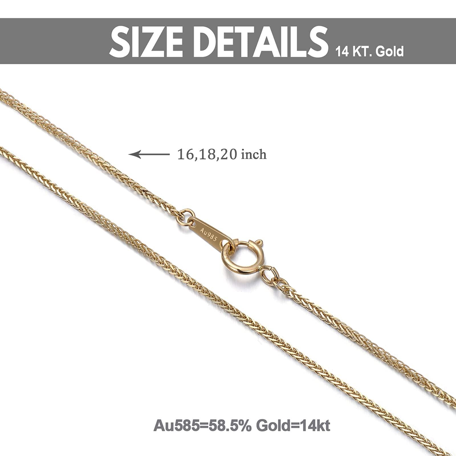 14K Gold Wheat Chain Necklace