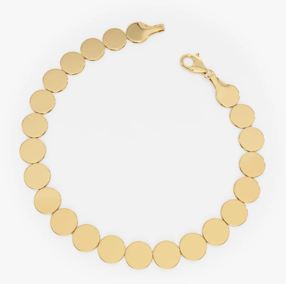 14K Gold Wide Round Link Bracelet 6.5mm