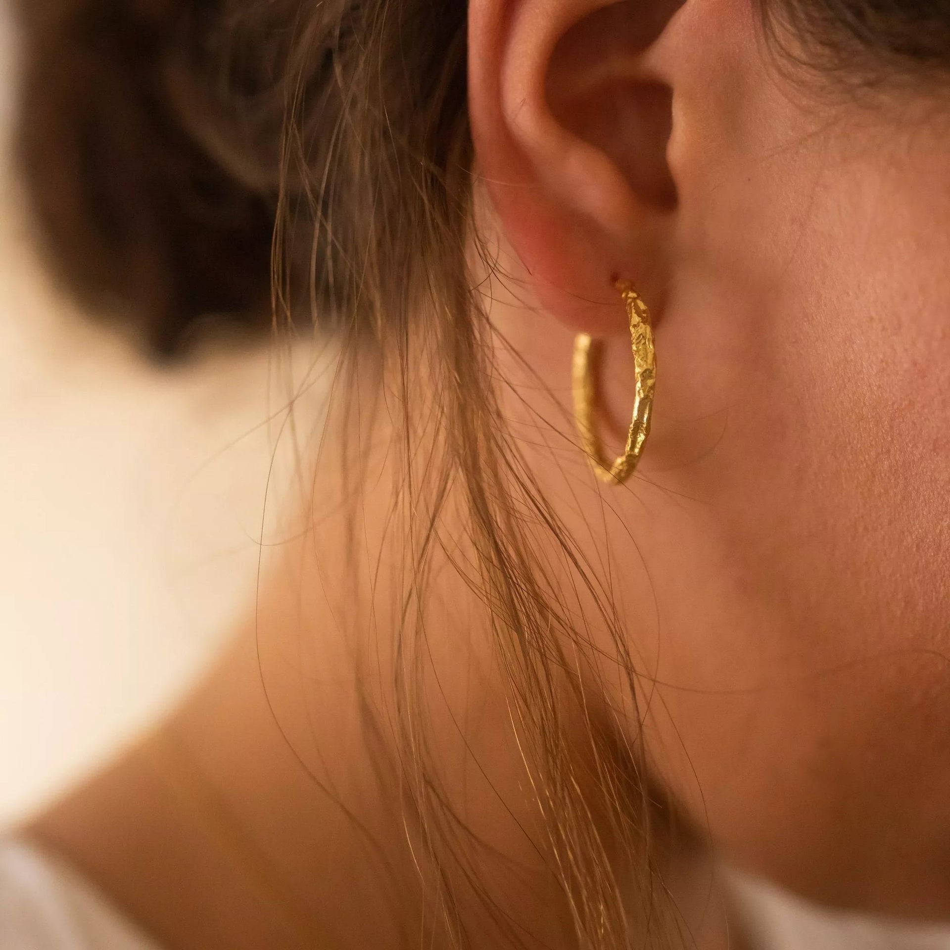 Medium Gold Thin Hoop Earrings