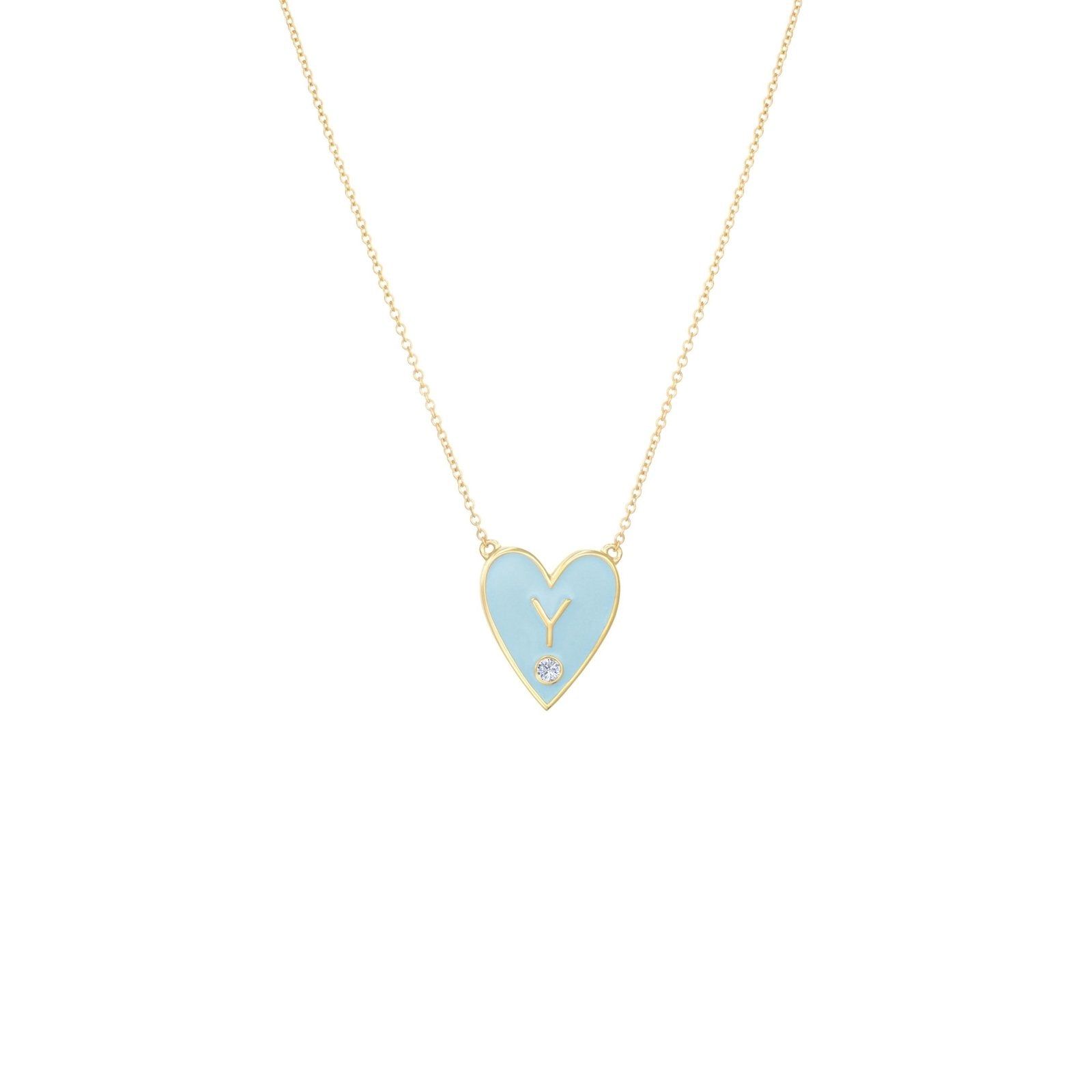 Gold Initial Heart Necklace