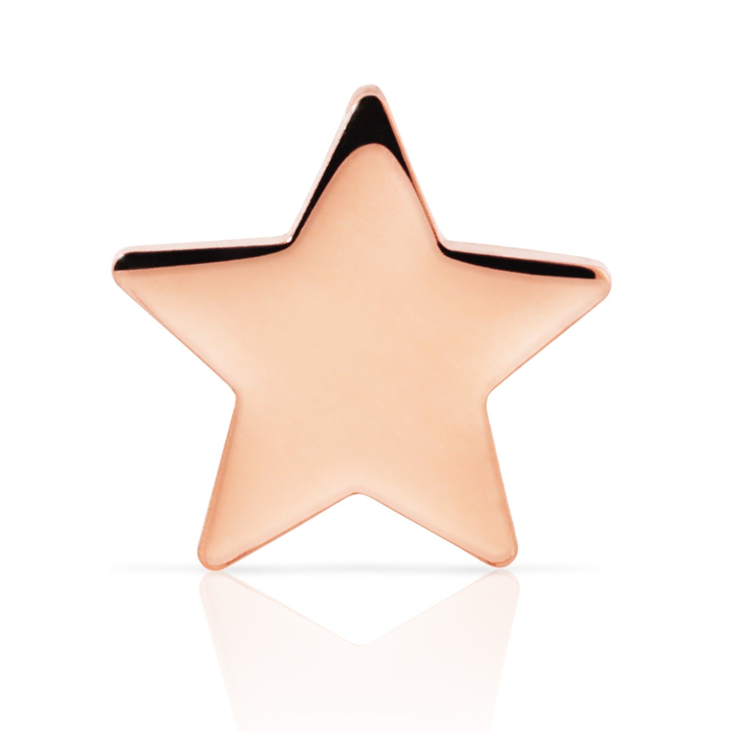 14K Rose Gold Charm Stud - Star