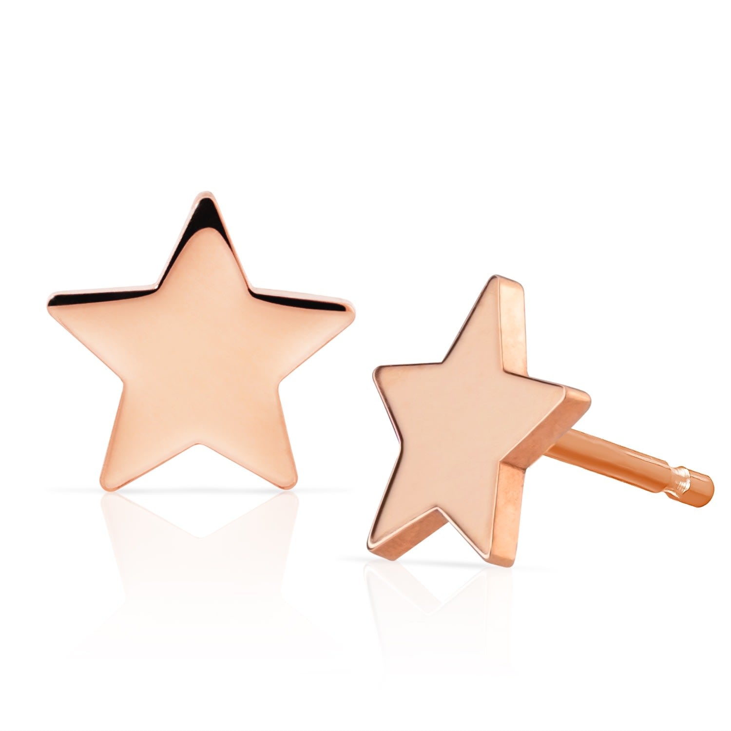 14K Rose Gold Charm Stud - Star