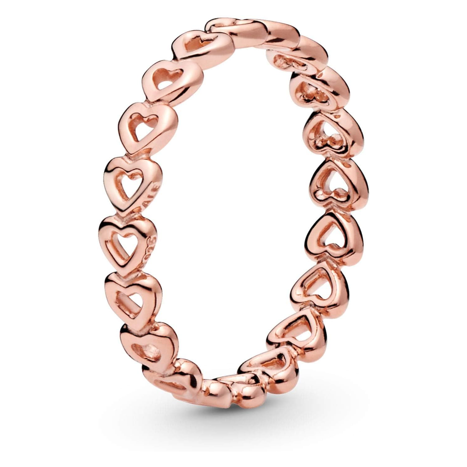 14K Rose Gold Heart With Heart Ring for Women