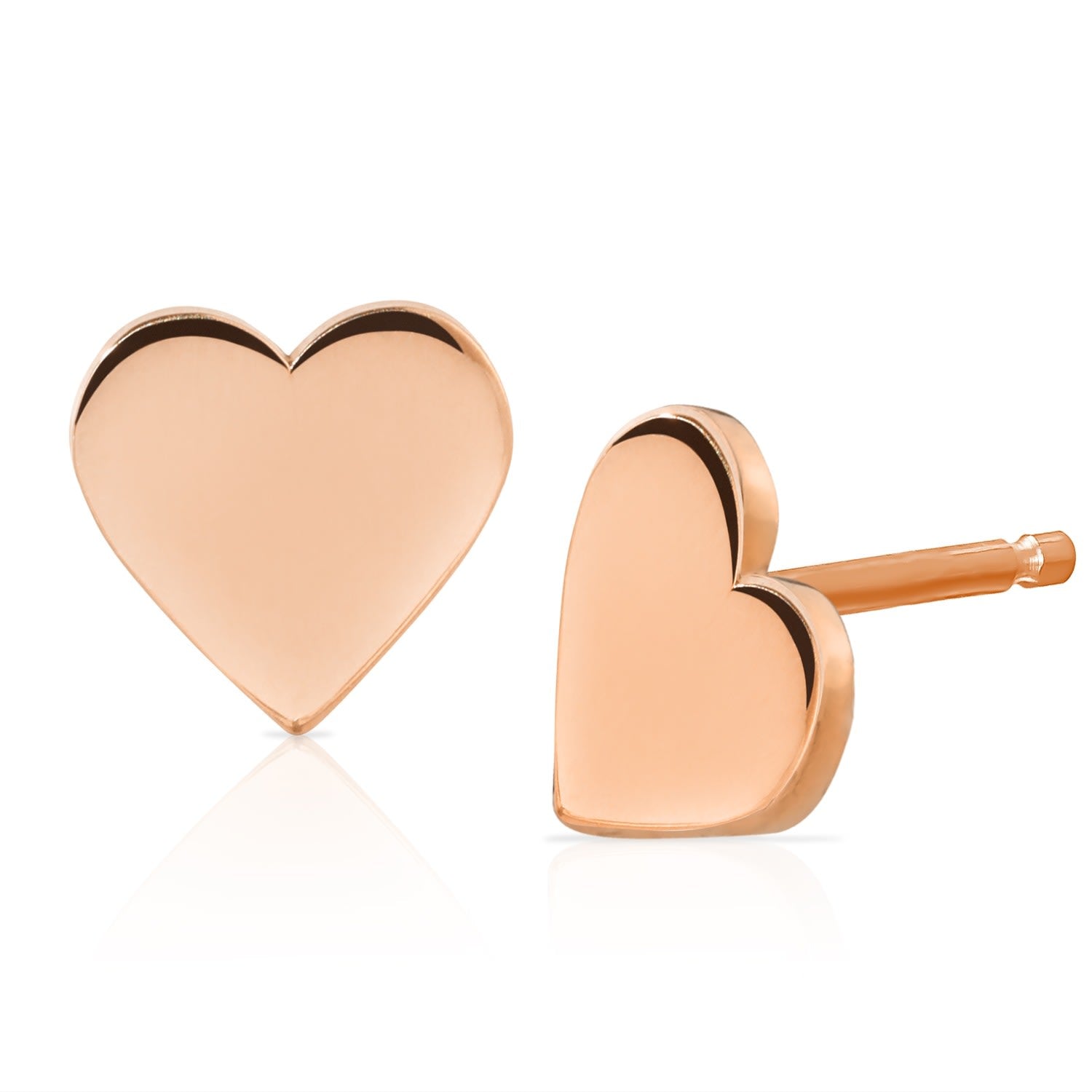 14K Rose Gold Heartfelt Stud