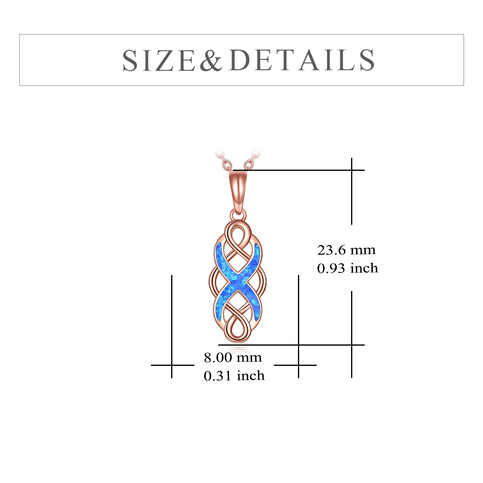 14K Rose Gold Opal Celtic Knot Pendant Necklace