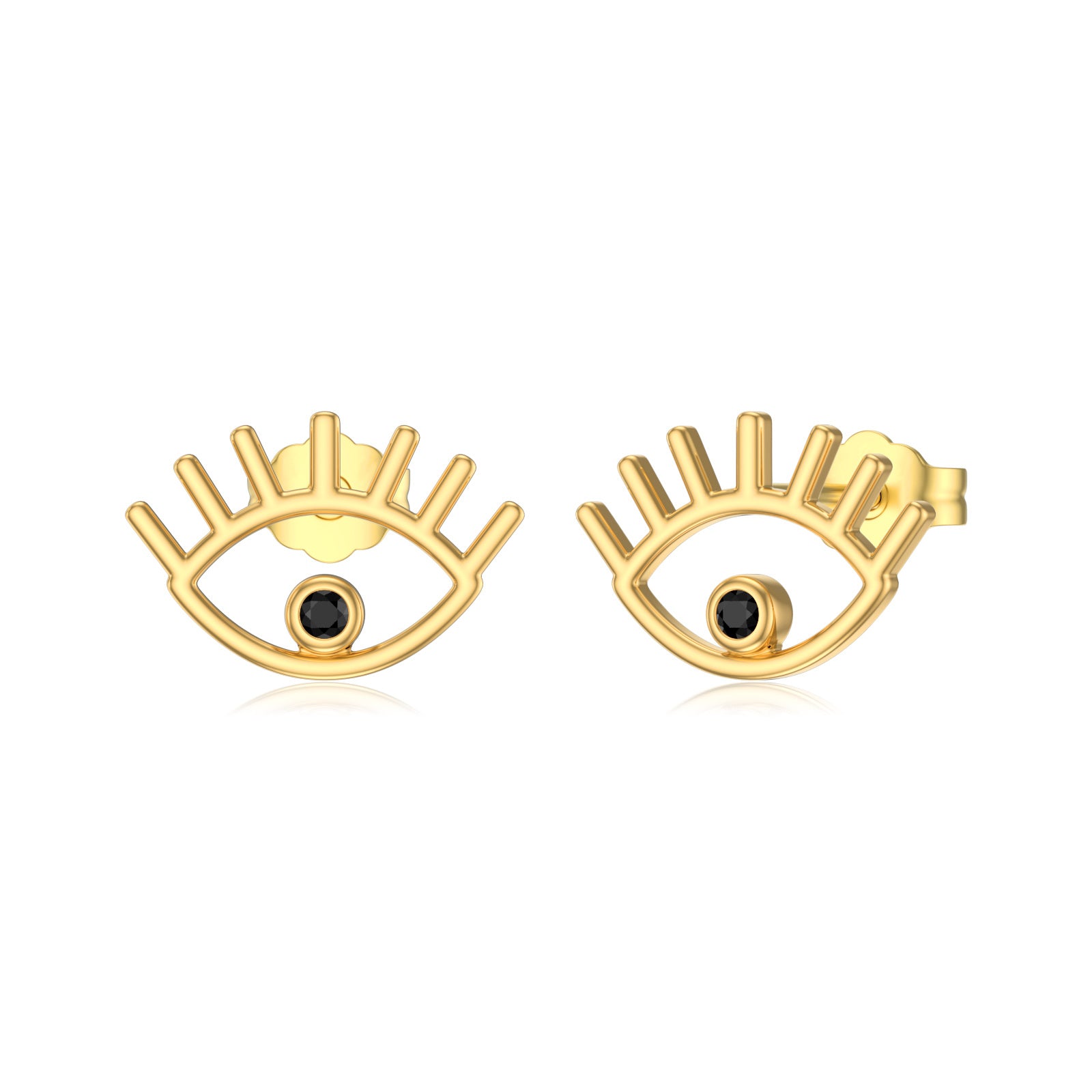 14K Solid Gold Stud Earrings for Women Evil Eye Stud Earrings Jewelry Gift for Her