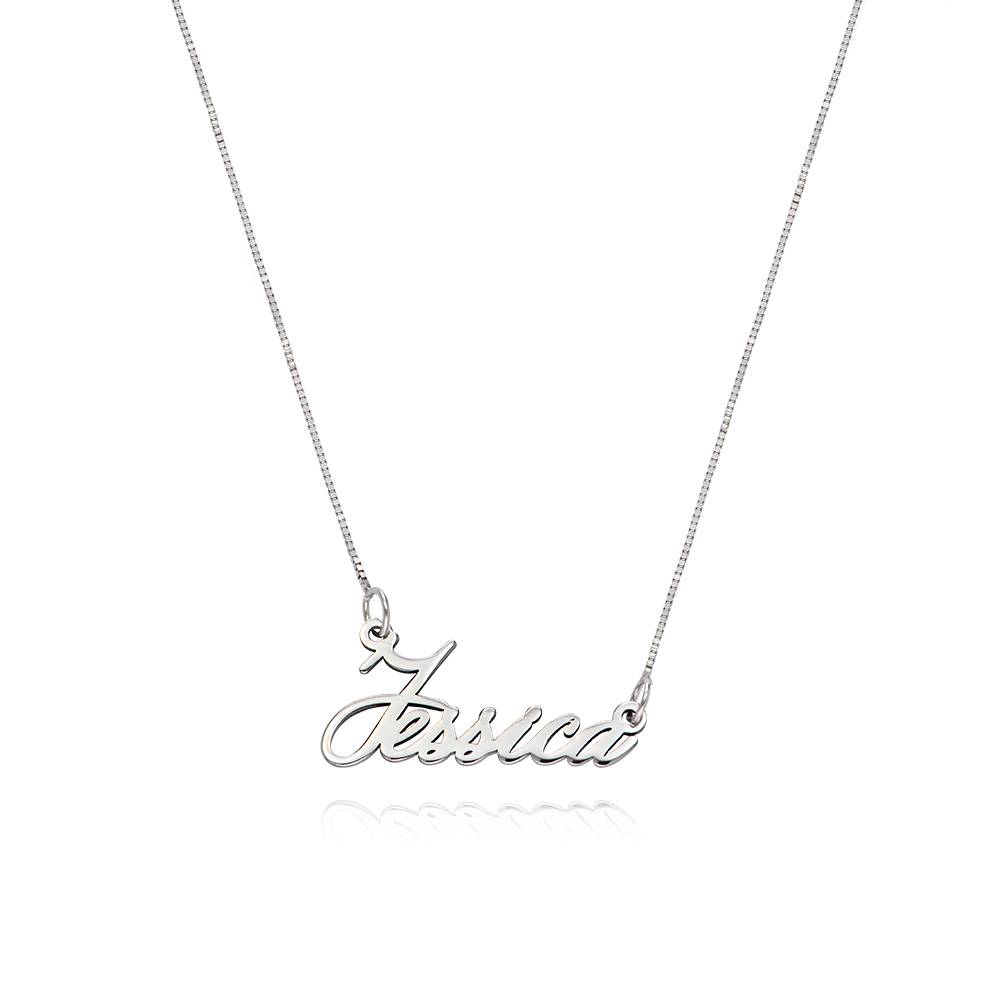 14K Tiny White Gold Name Necklace