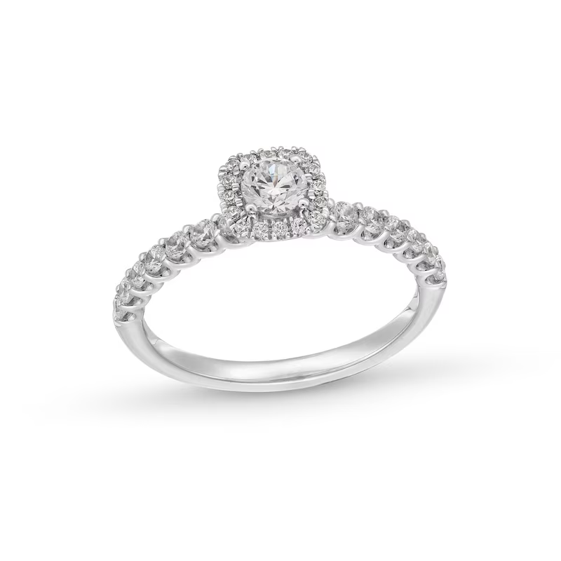 14K White Gold 0.75 to 3.25 CT.T.W. Round Lab Created Diamond Custom Engagement Ring VVS1 Clarity 3EX IGI Certified