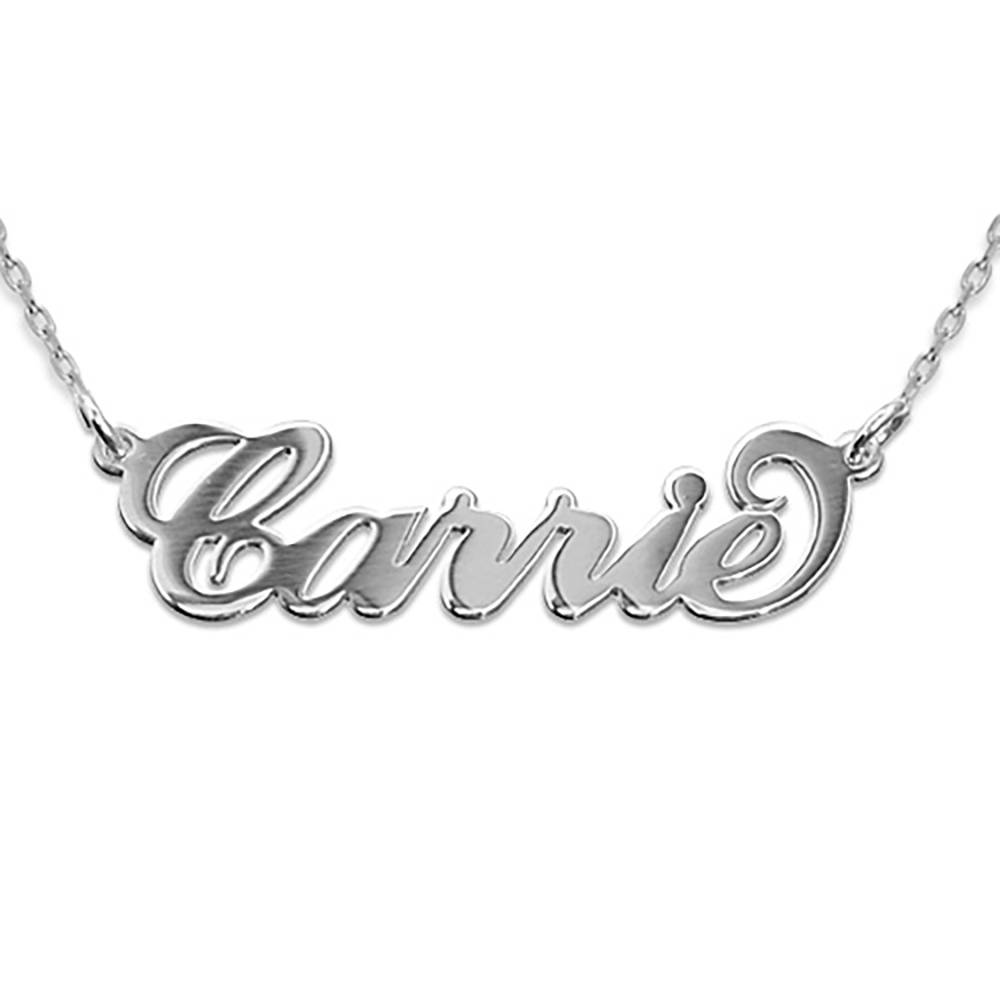 14k White Gold Carrie Necklace With Twist Chain
