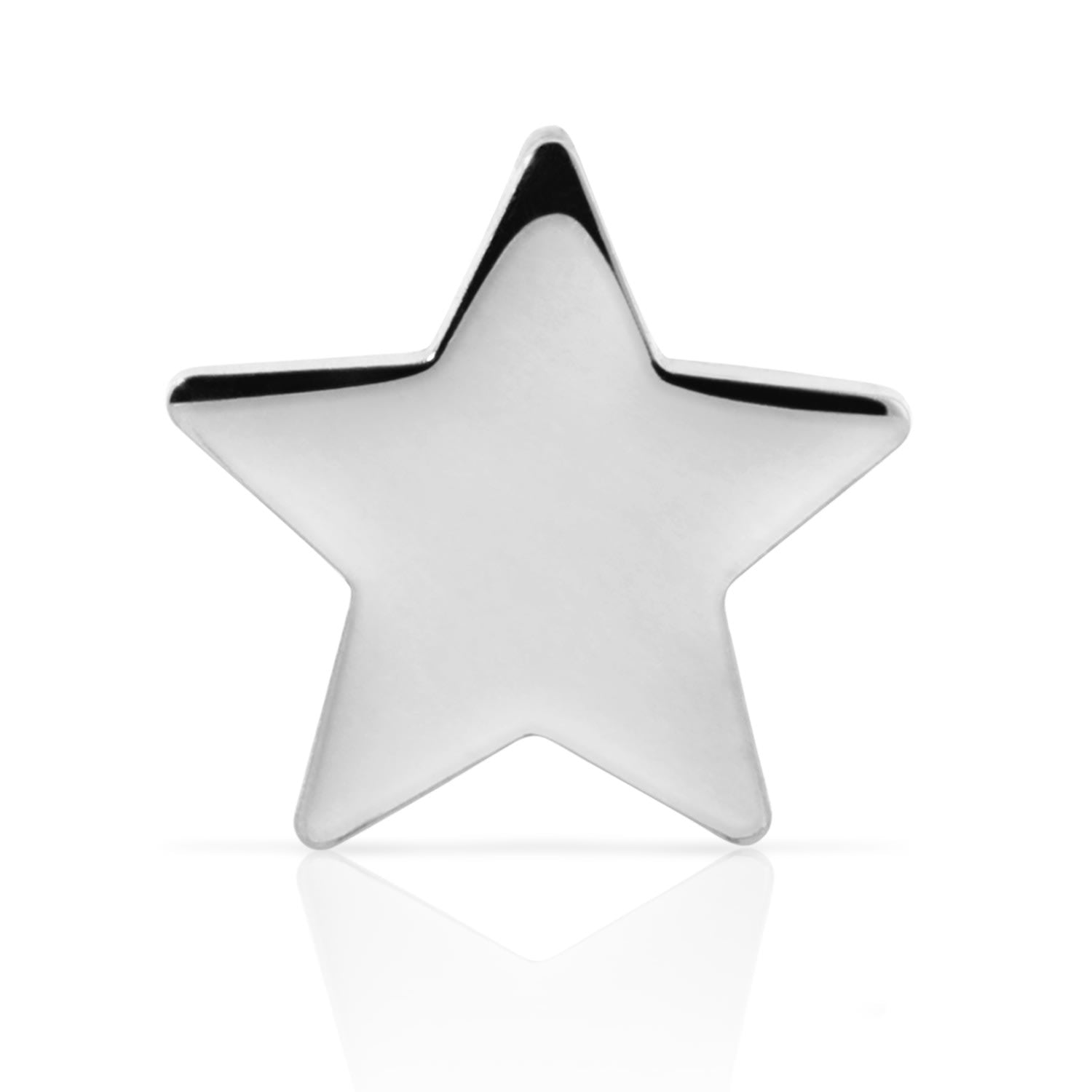 14K White Gold Charm Stud - Star