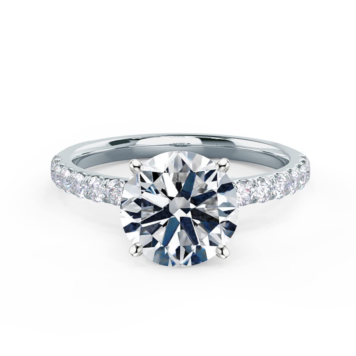 10K White Gold Round Cubic Zirconia Wedding Ring