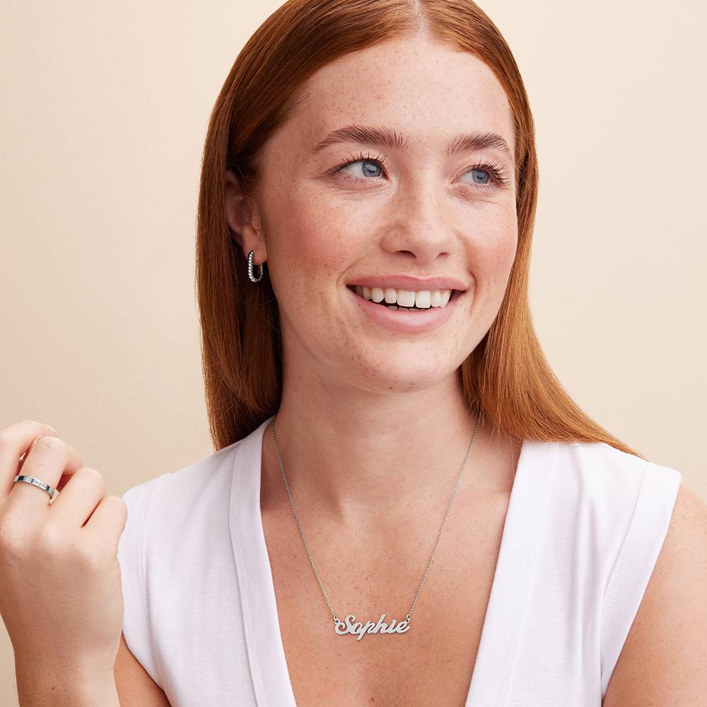Gifts for Her - Cocktail Classic Name Necklace in 14k White Gold