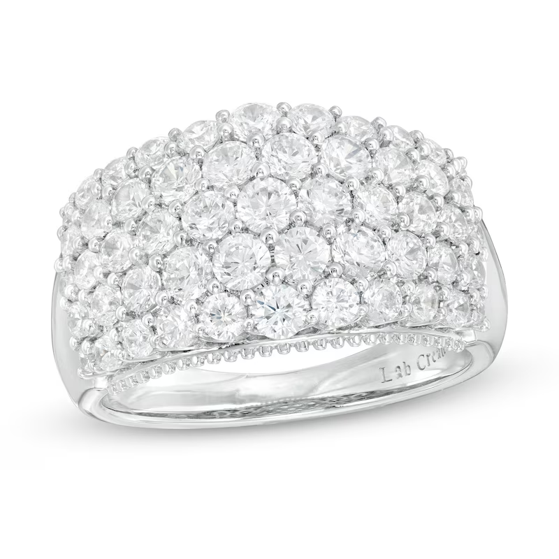 14K White Gold 2 CT. T.W. Gold Round Lab Created Diamond Custom Wedding Ring D Color VVS1-VS1 Clarity 3EX