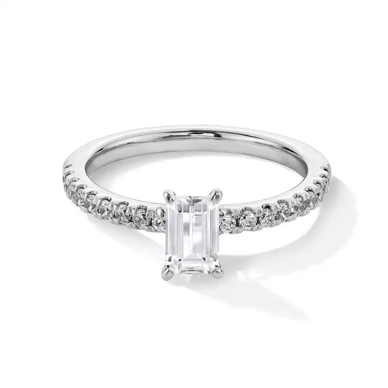 14K White Gold 0.75 to 3.25 CT.T.W. Lab Created Diamond Engagement Ring VVS1-VS1 Clarity 3EX IGI Certified