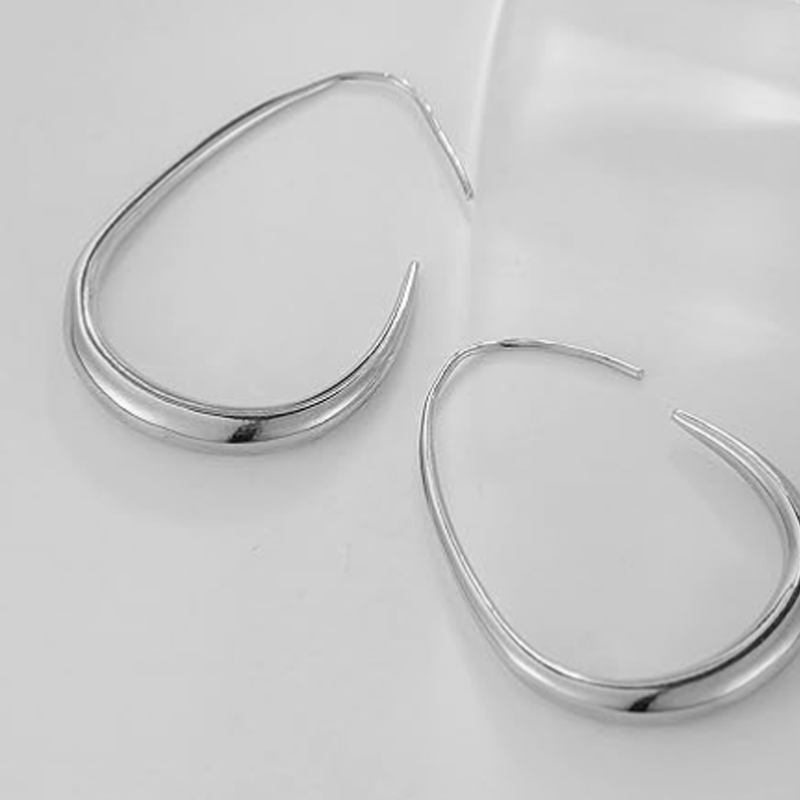 14K Black Rhodium Color Gold Drop Hoop Earrings for Women