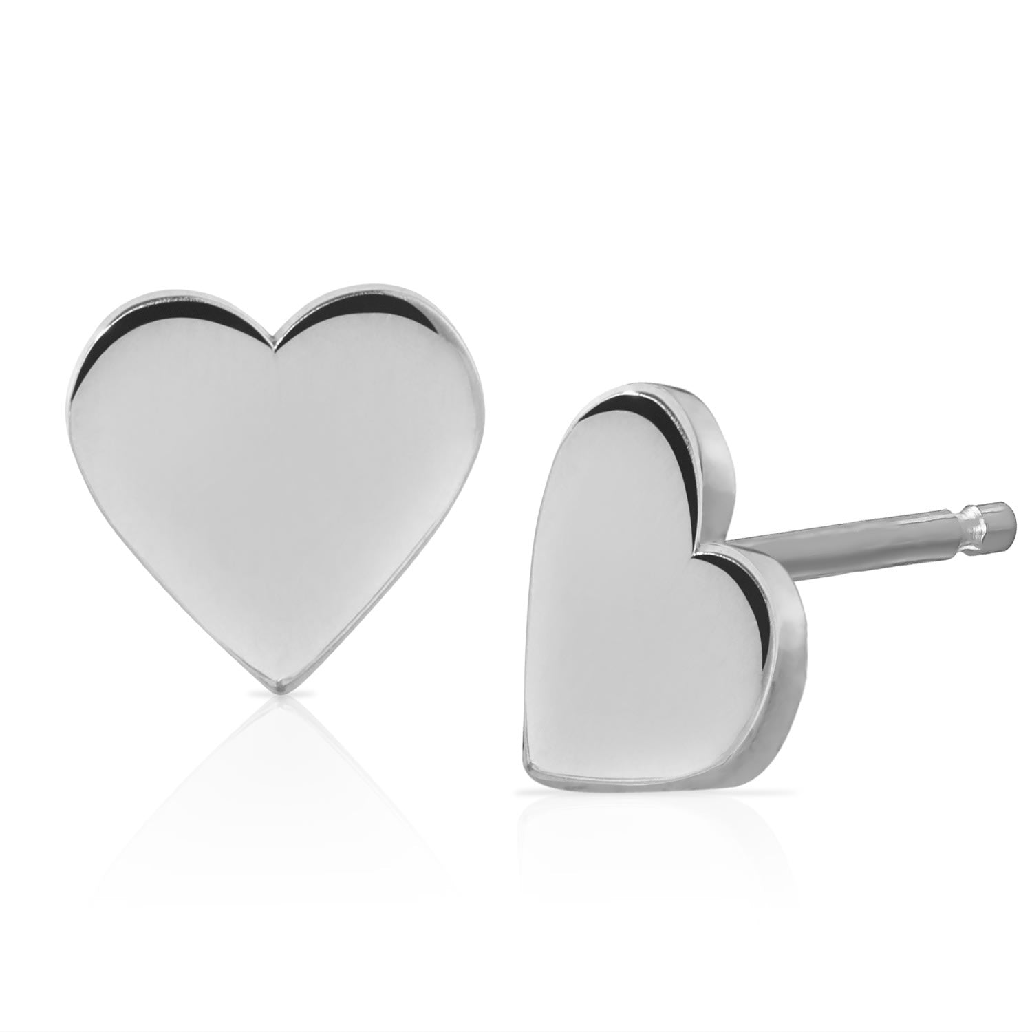 14K White Gold Heartfelt Stud