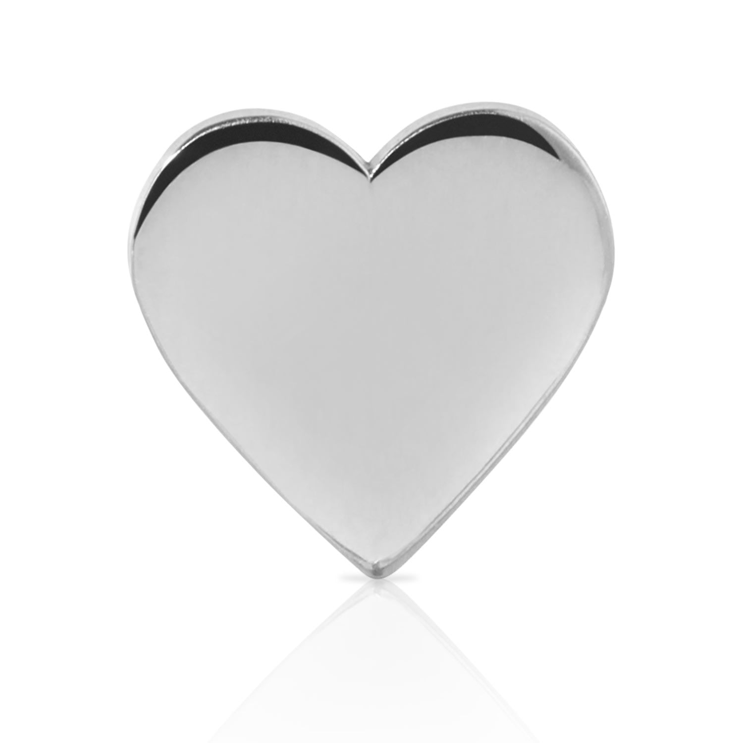 14K White Gold Heartfelt Stud