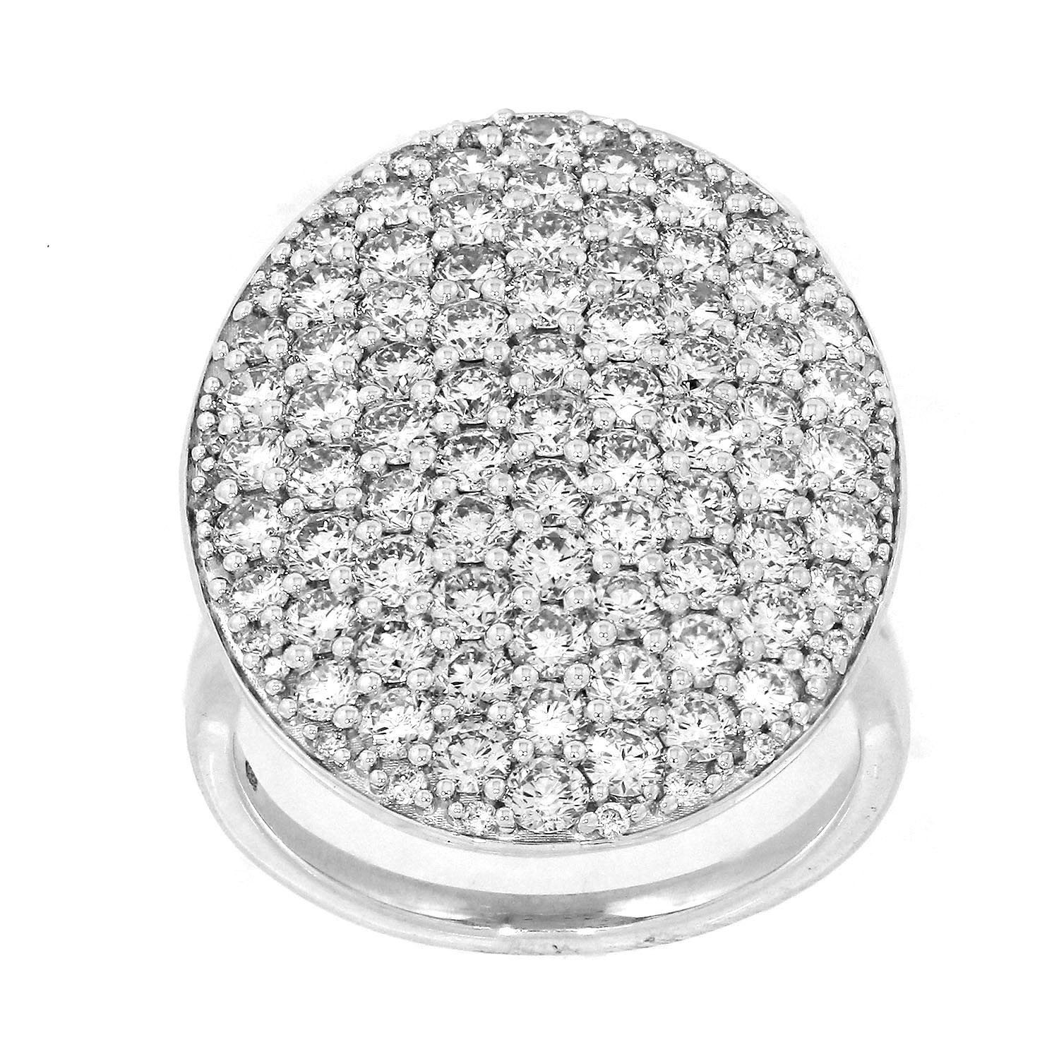 14K White Gold Micro Pave Diamond Ring – Classic Wedding Or Stacking Band