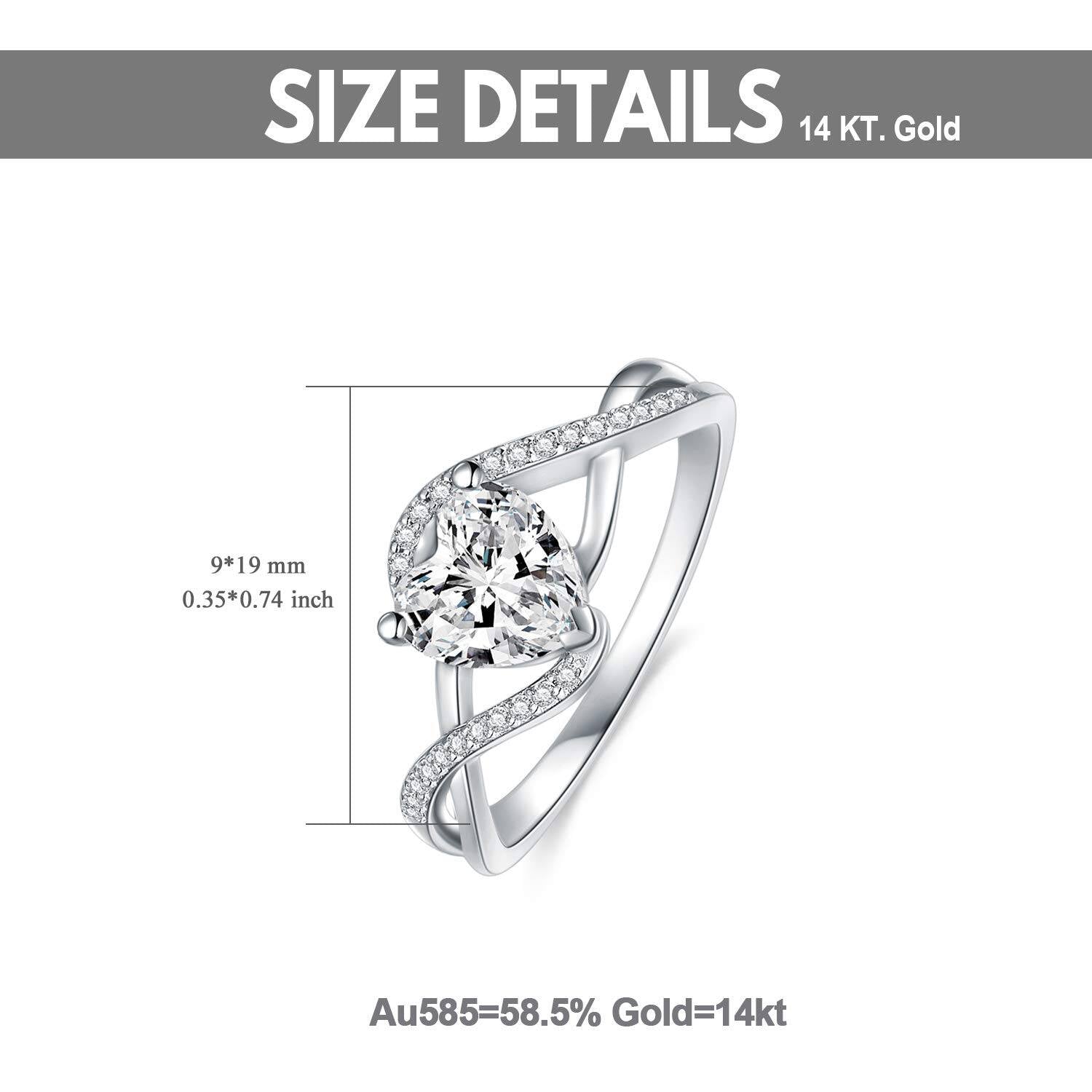 14K White Gold Moissanite Engagement Ring