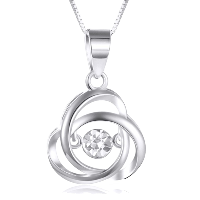 14K White Gold Personalized Birthstone Celtic Knot Necklace for Women