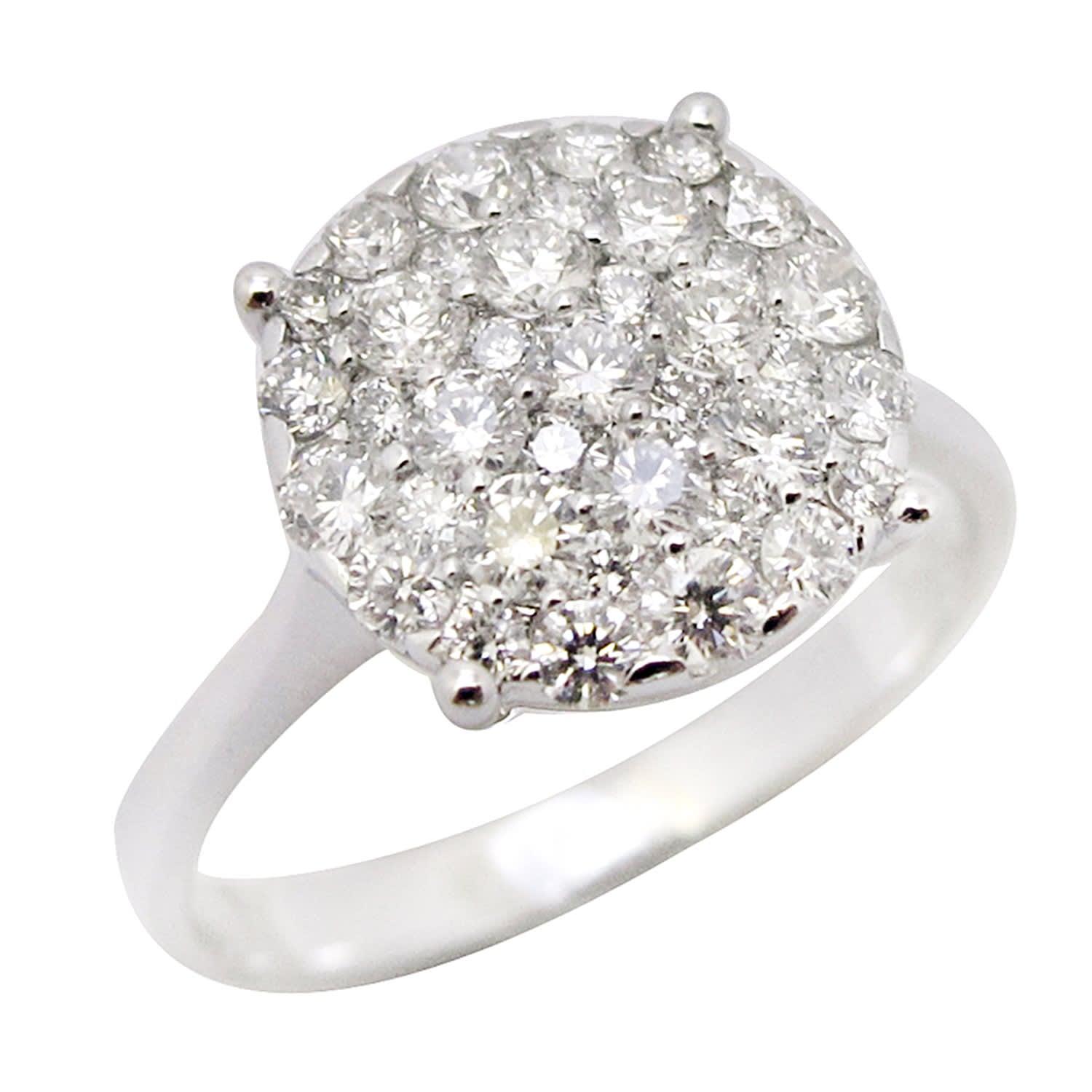 14K White Gold Prong-Set Diamond Cocktail Ring