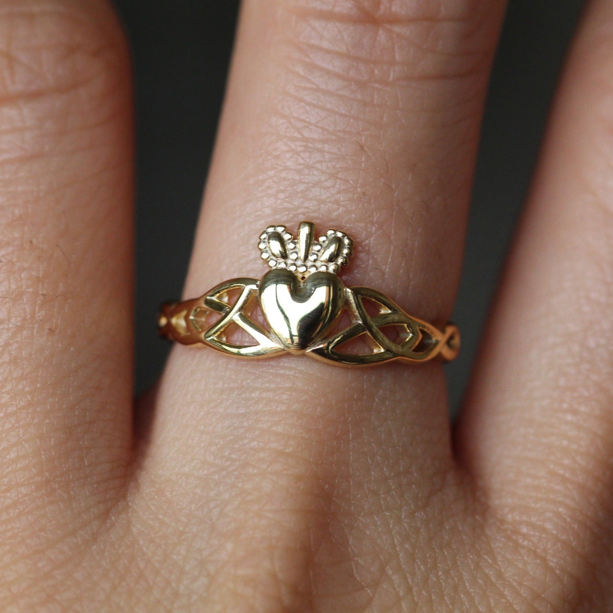 14k Yellow Claddagh Ring -  - Aureus Boutique