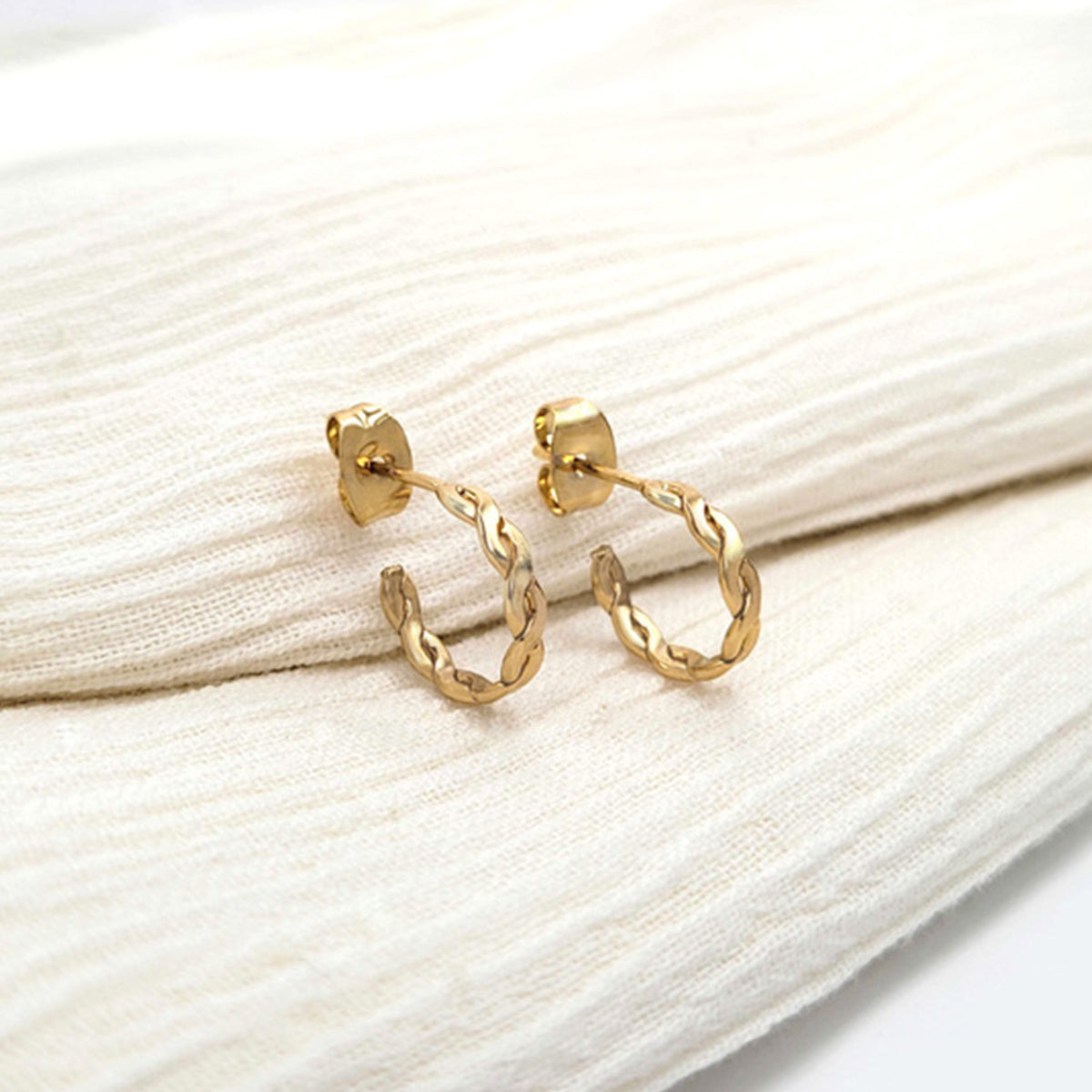 14kt Gold-Filled Braided Hoop Earrings