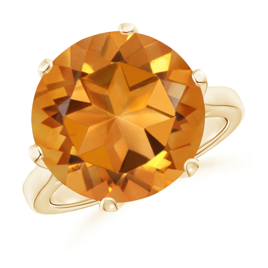 Six Prong-Set Round Citrine Cocktail Ring
