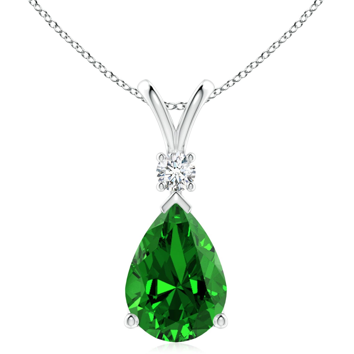 1.64 CTW Shell Style Oval Sapphire and Diamond Pendant in 18K Yellow Gold