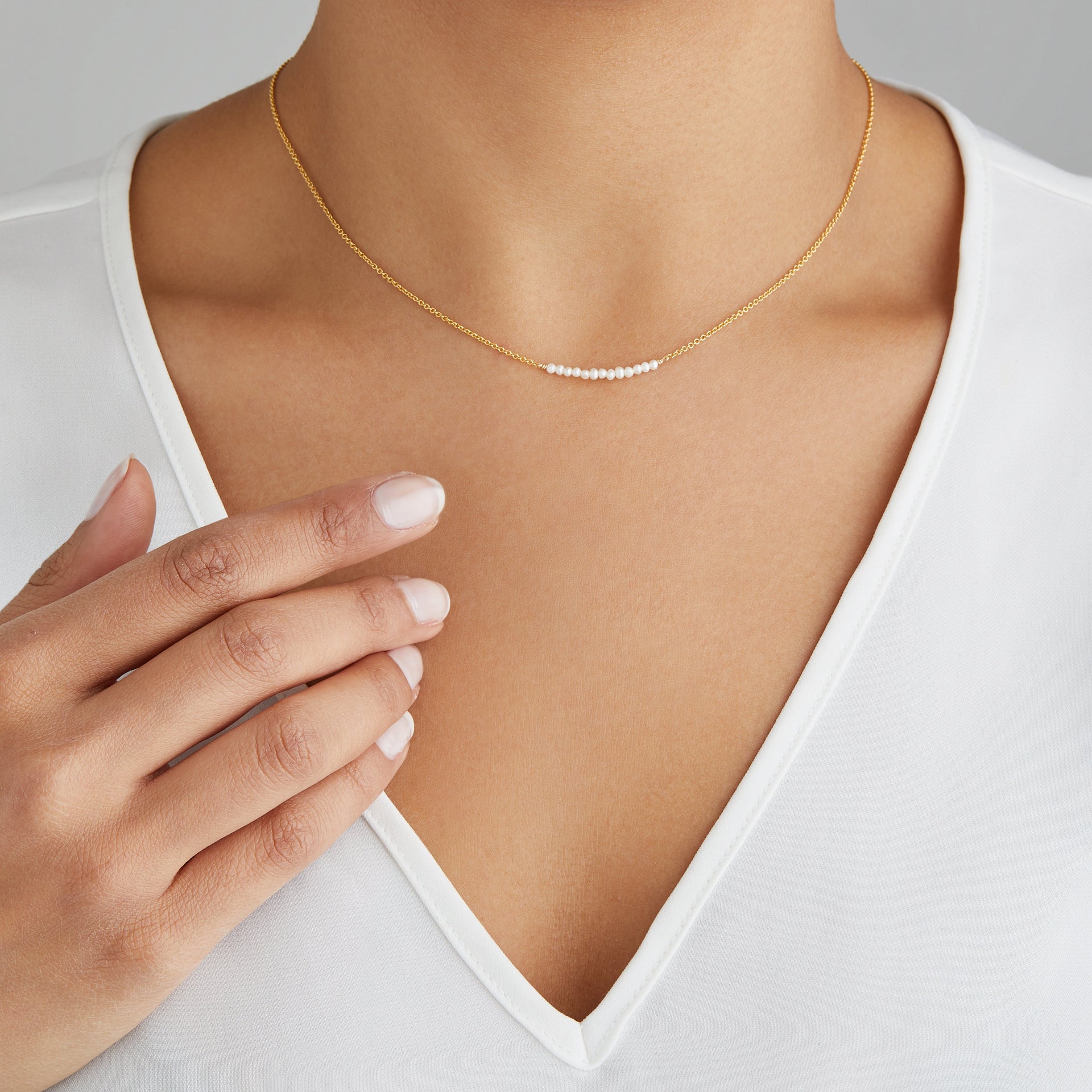 Gold Small Pearl Cluster Choker