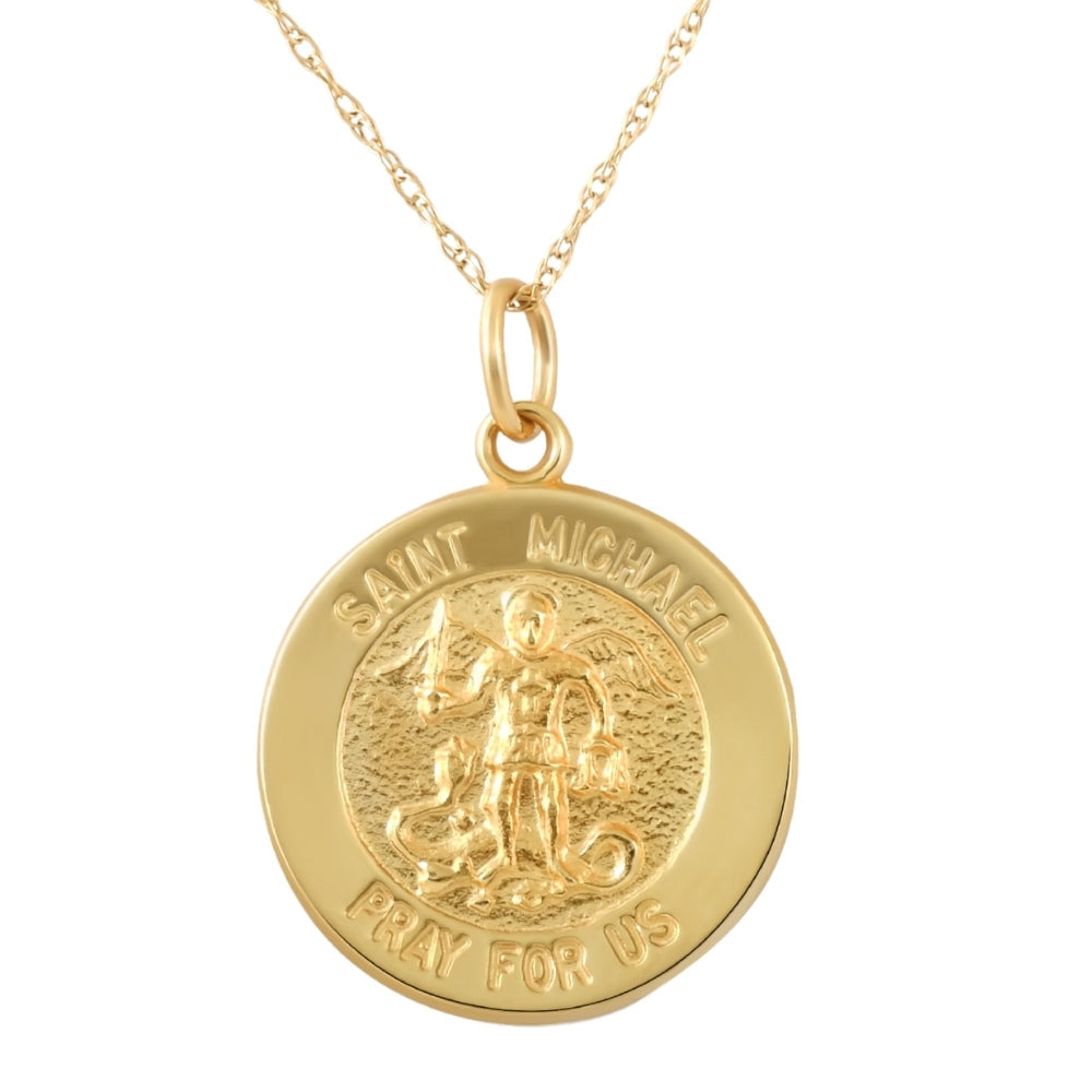 14k Yellow Gold St. Mary Medal Pendant .5' Tall 1.5 Grams