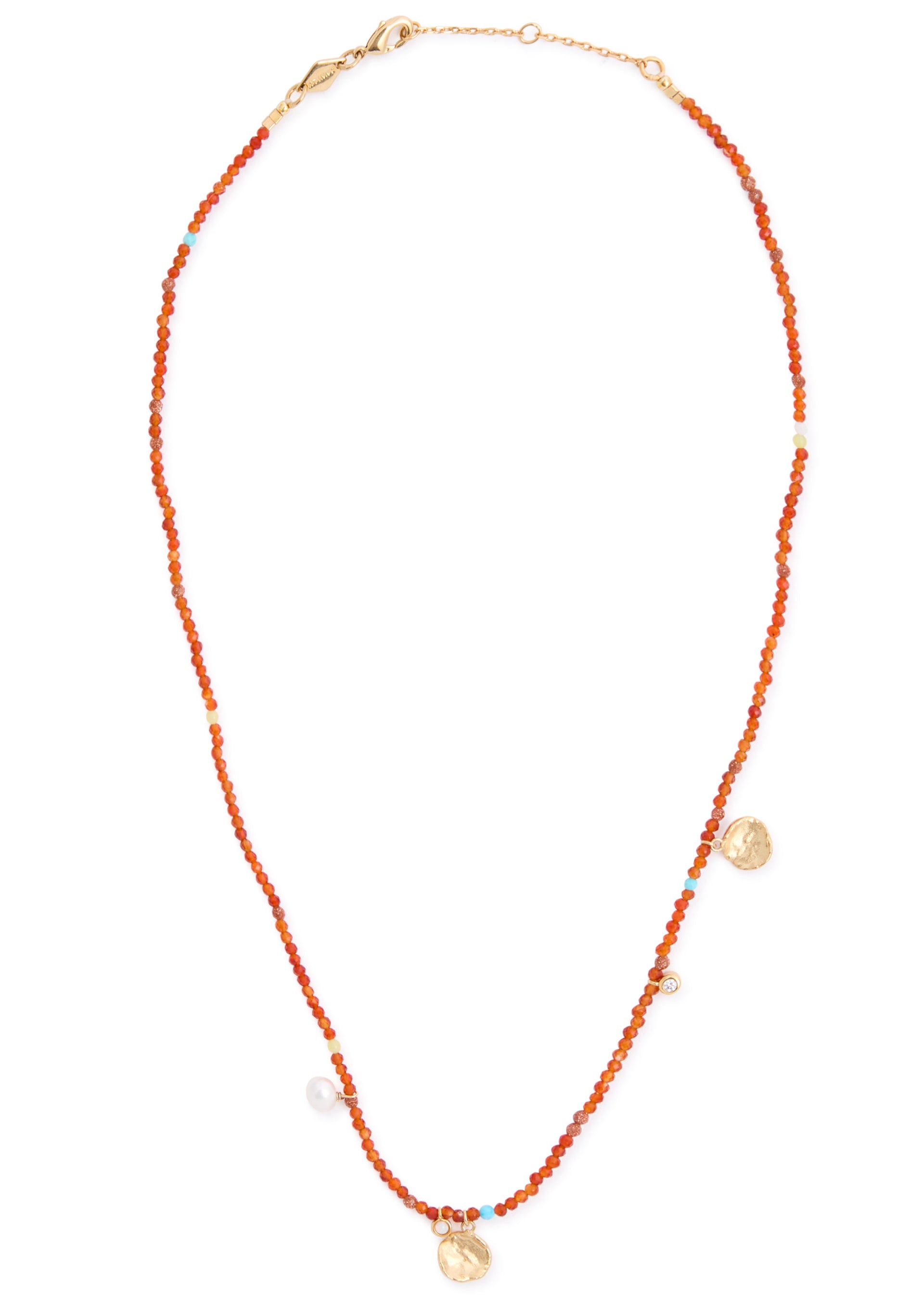 Maroon Harmony 18kt gold-plated beaded necklace