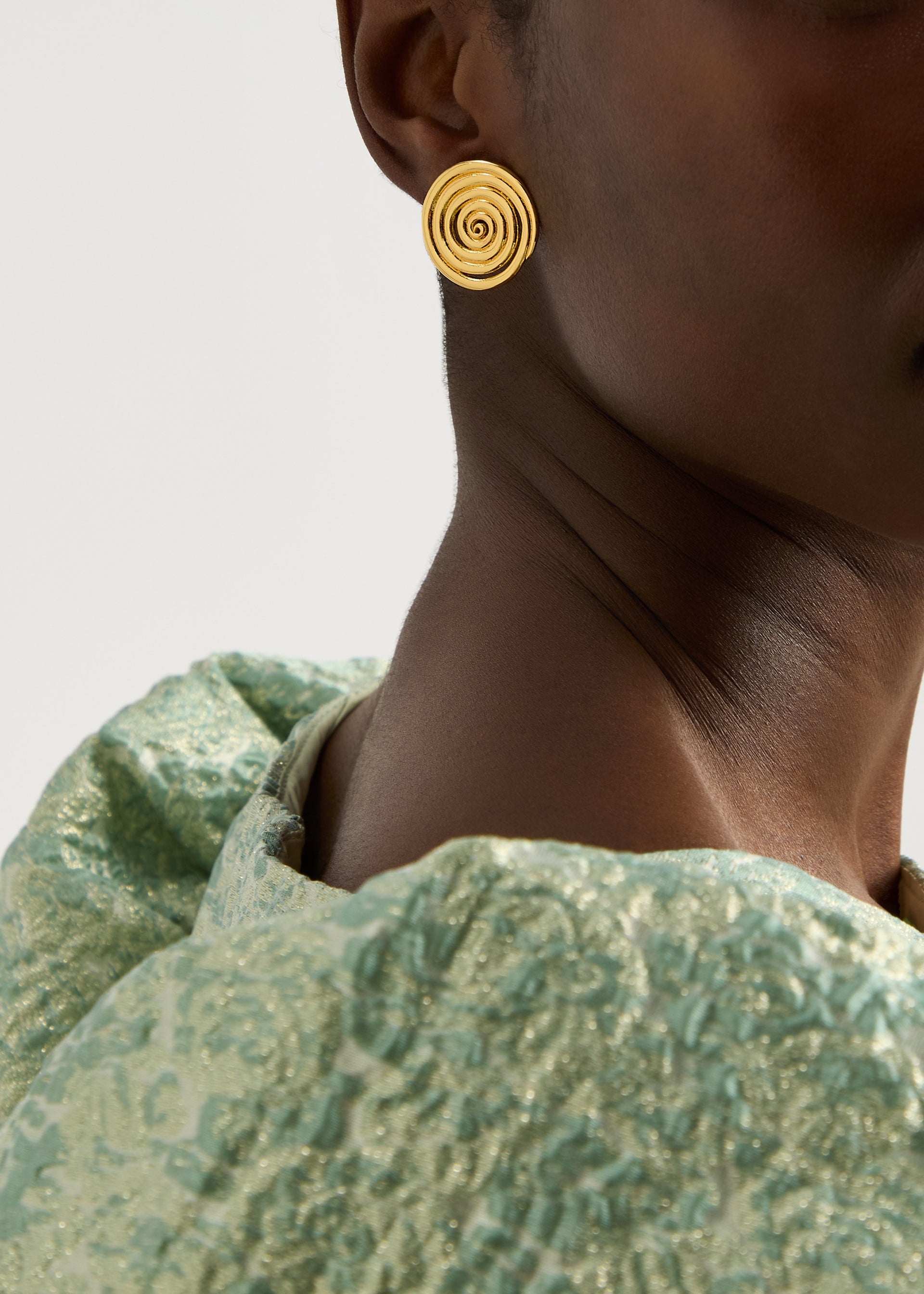 Spiral 18kt gold-plated stud earrings