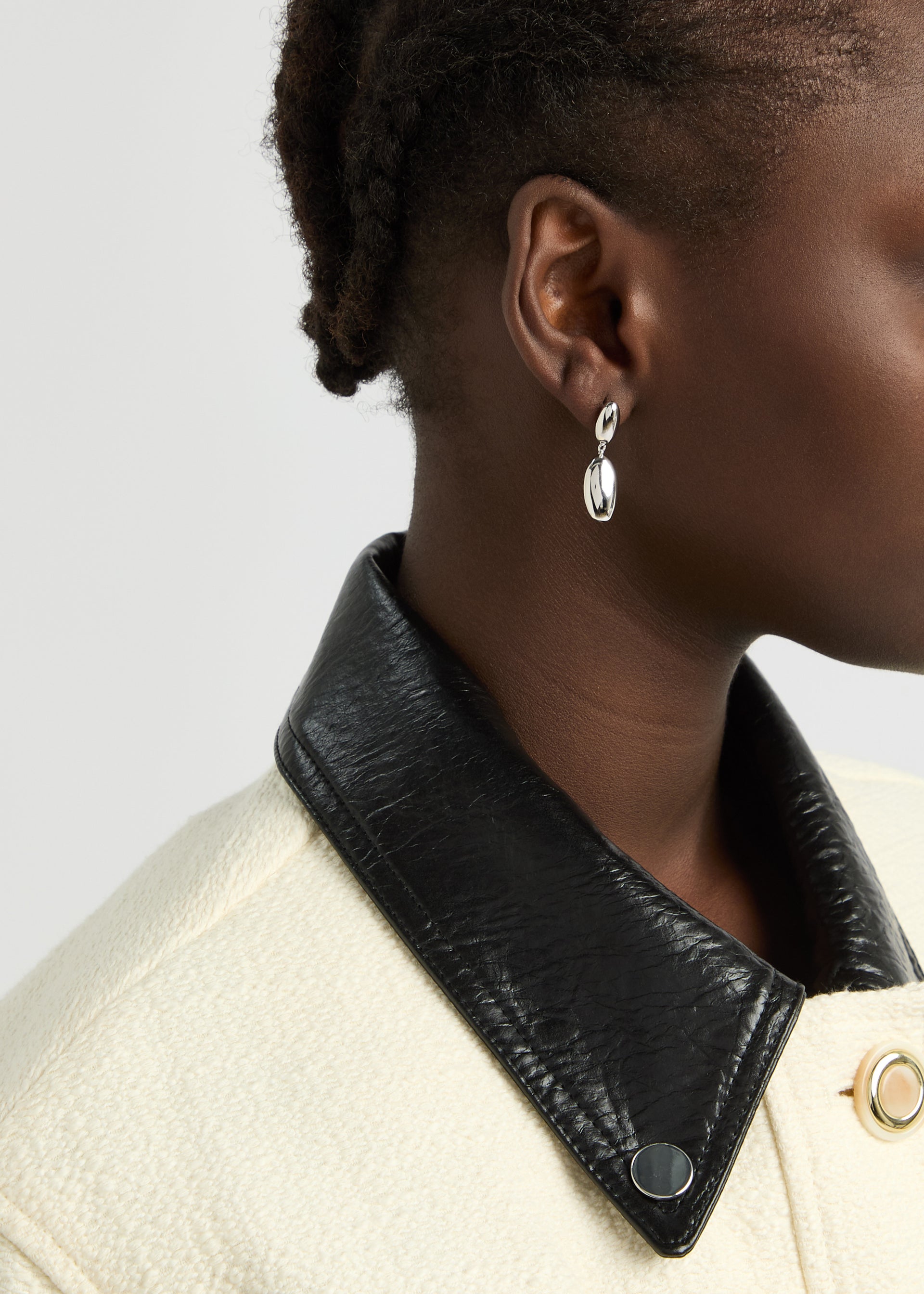 Pebble sterling silver drop earrings