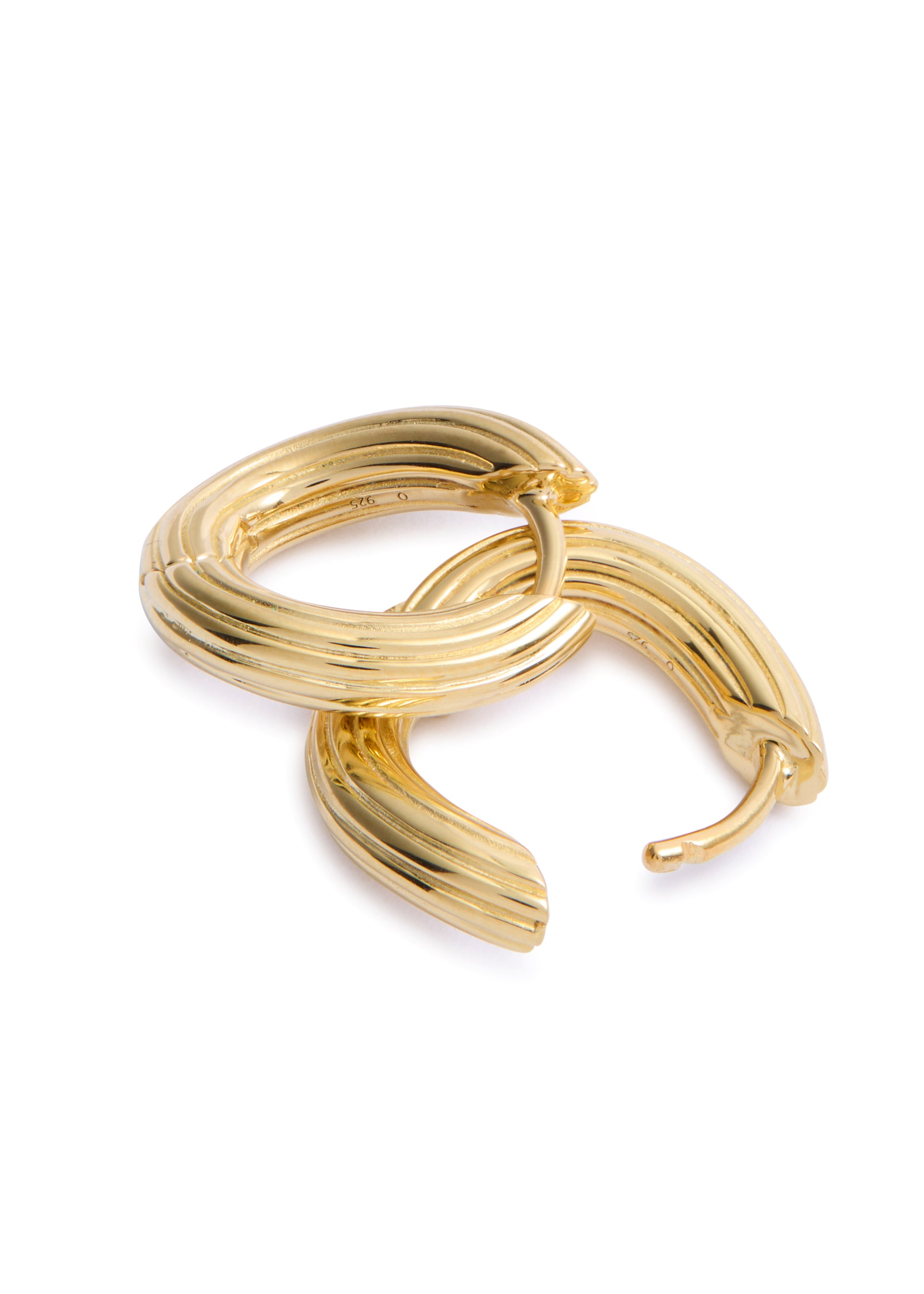 Twisted 14kt gold vermeil hoop earrings