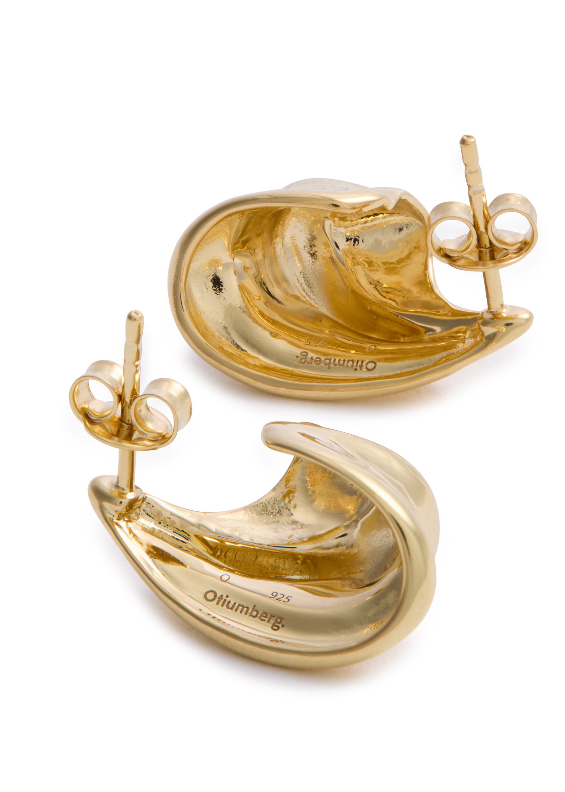 Wave 14kt gold vermeil hoop earrings