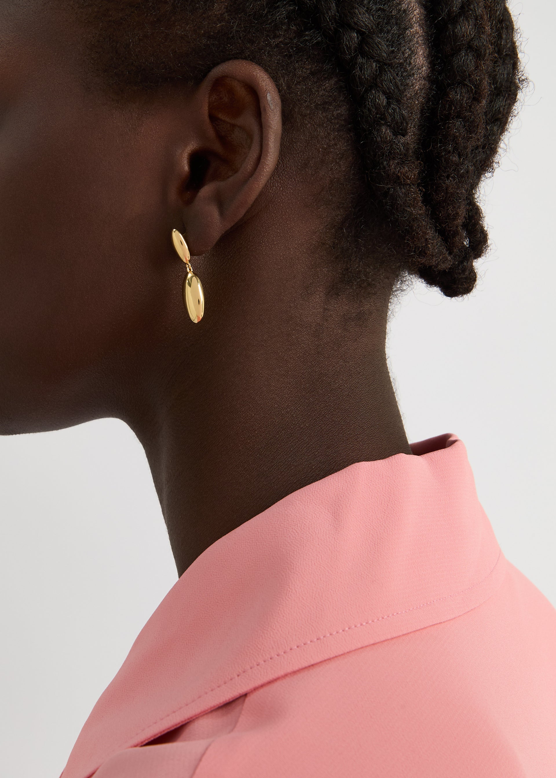 Pebble 14kt gold vermeil drop earrings