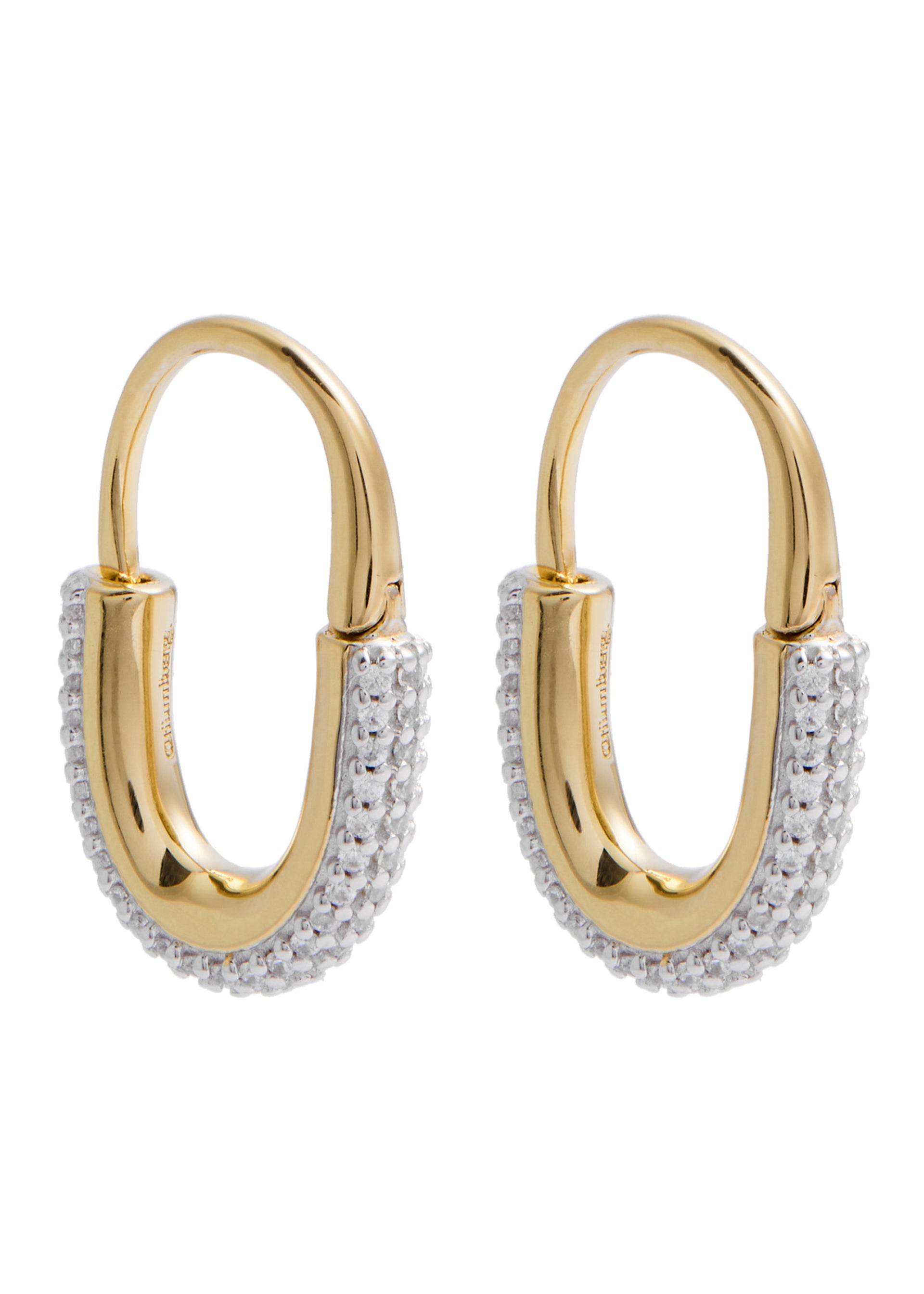 Roscida Pavé 14kt gold vermeil hoop earrings