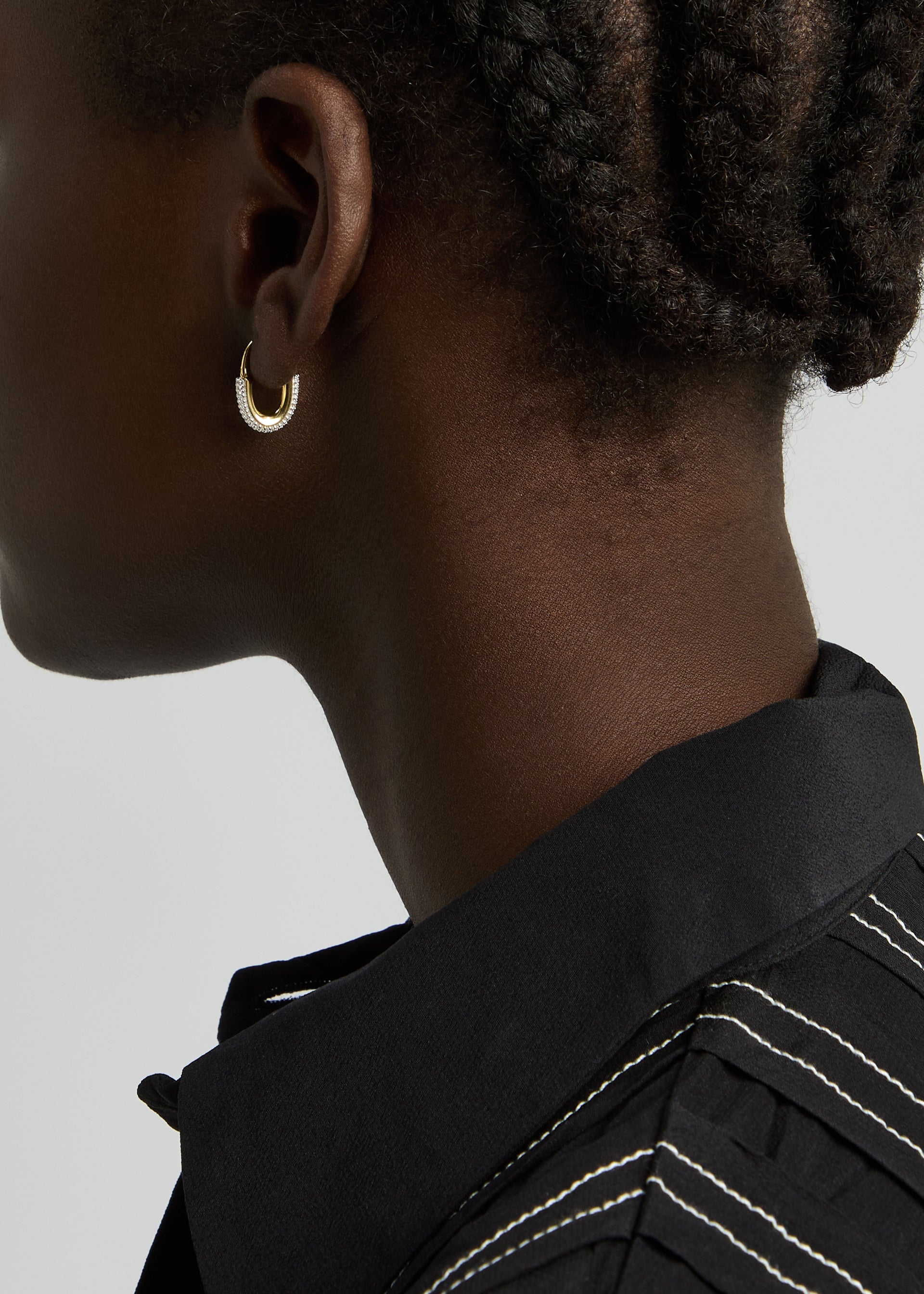 Roscida Pavé 14kt gold vermeil hoop earrings