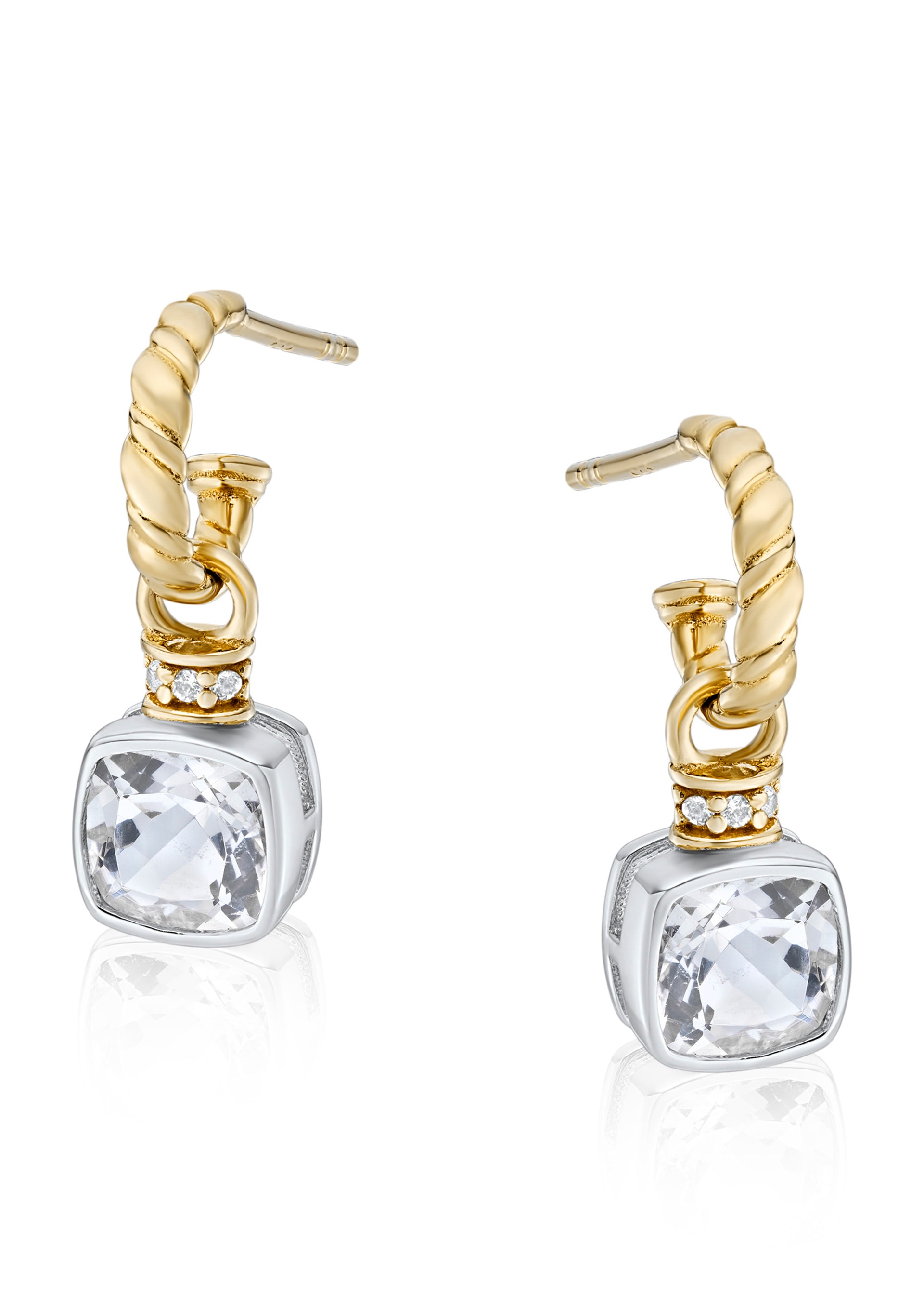 Crystal-embellished 18kt gold vermeil hoop earrings