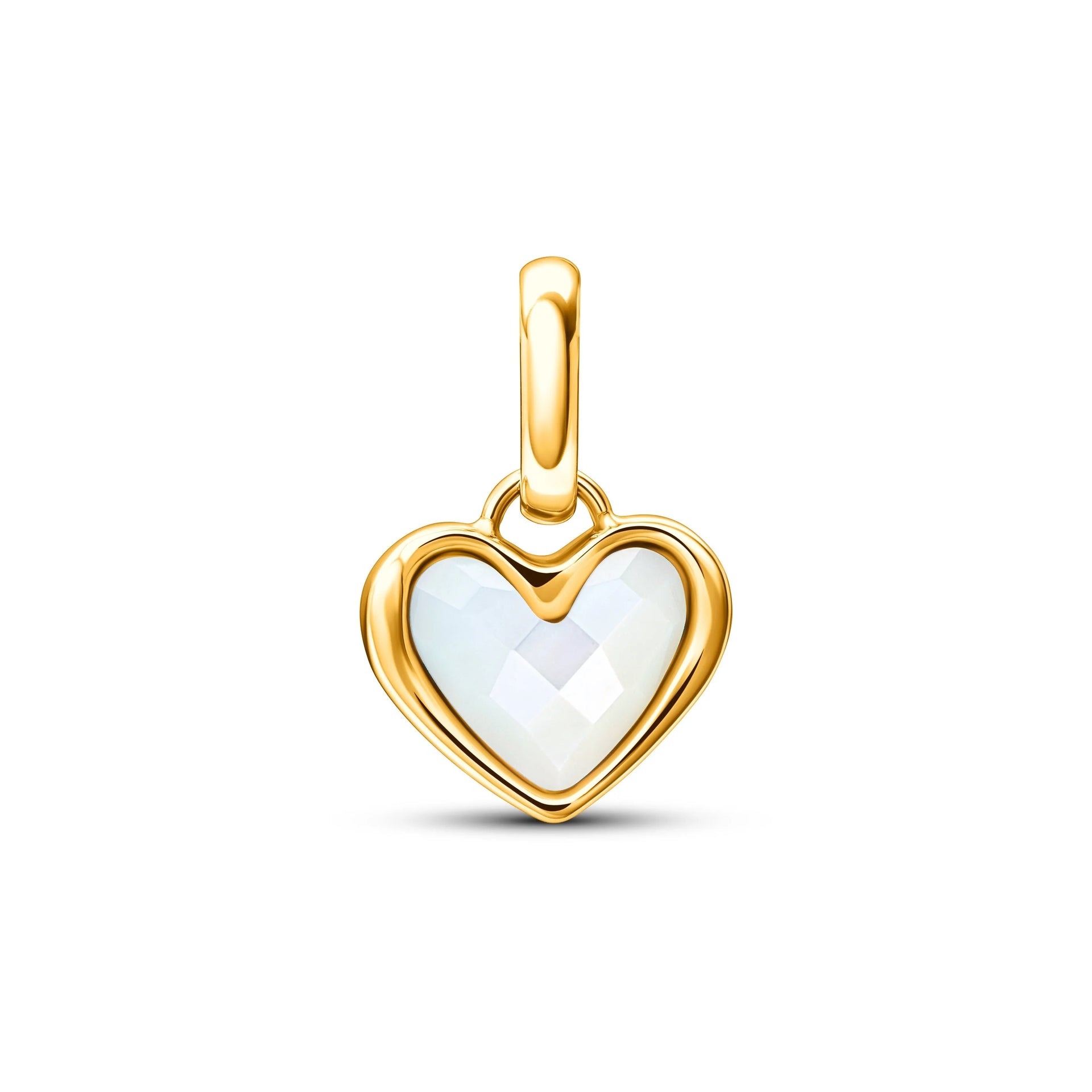 White Quartz Heart Pendant (Gold)