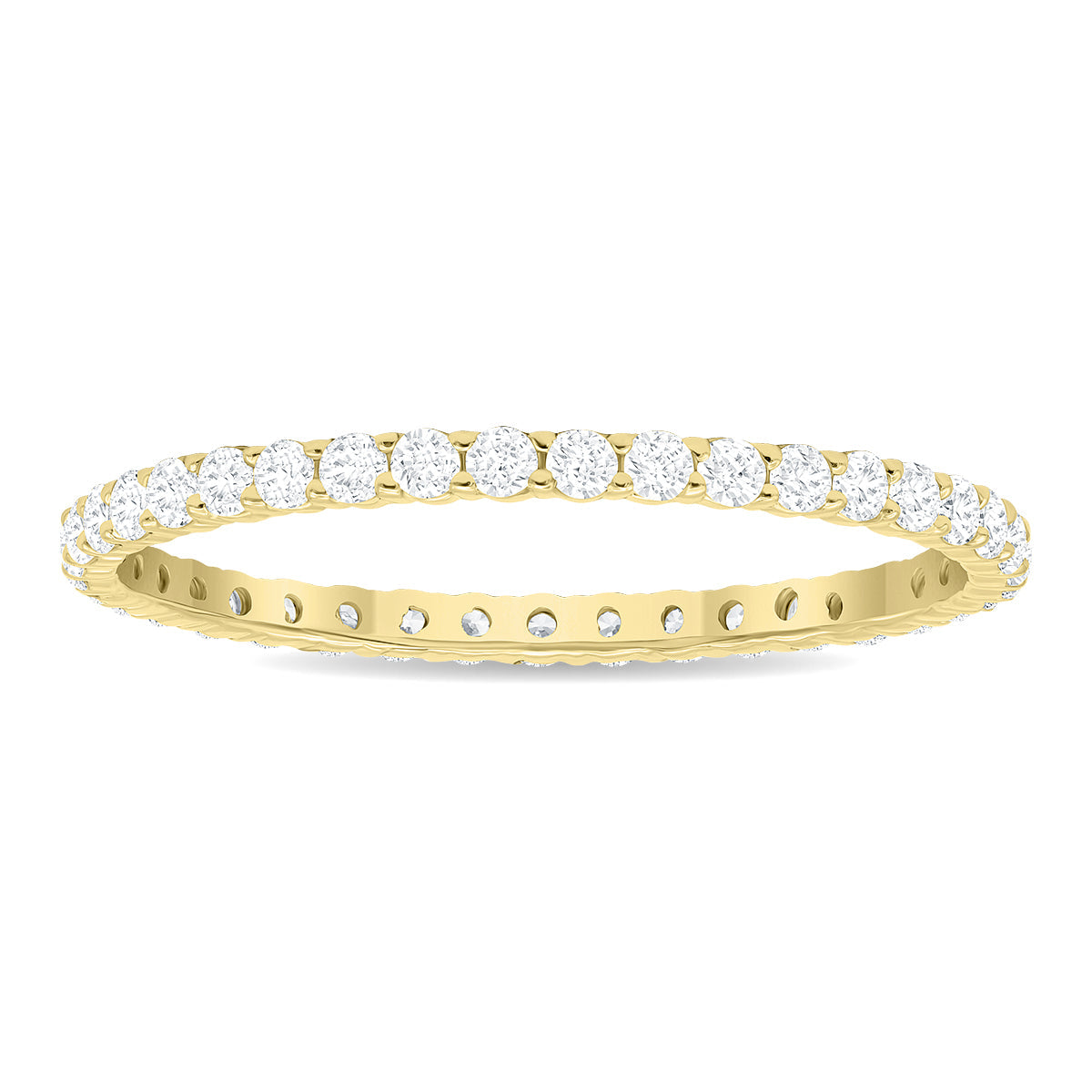 Women's 1/2 Carat TW Thin Diamond Eternity Band In 10K Yellow Gold