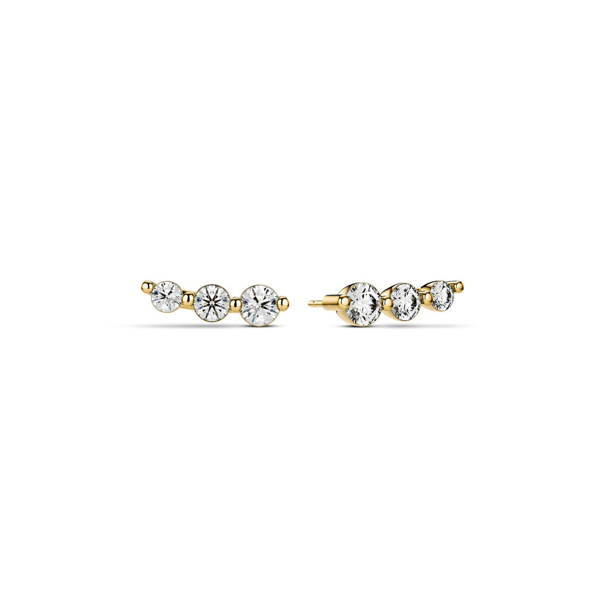 Earrings Tiara - 14k yellow gold or white gold 0.48 ct TW G-H VS lab-grown diamonds