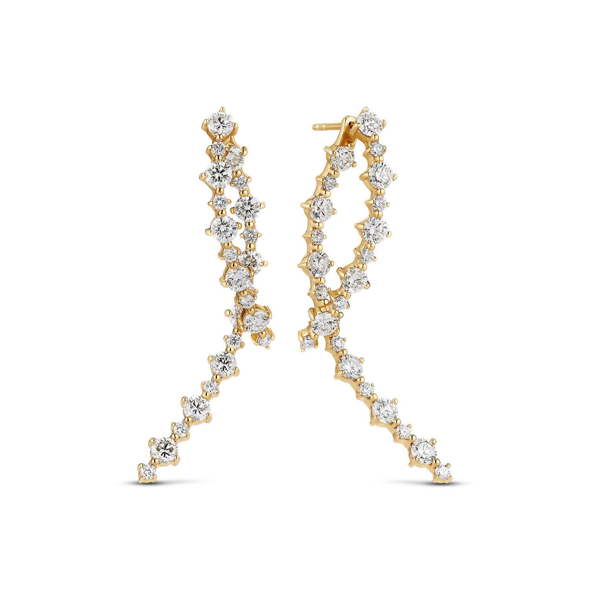 Earrings Brina Creolo - 14k yellow gold or white gold 0.85 ct TW G-H VS lab-grown diamonds