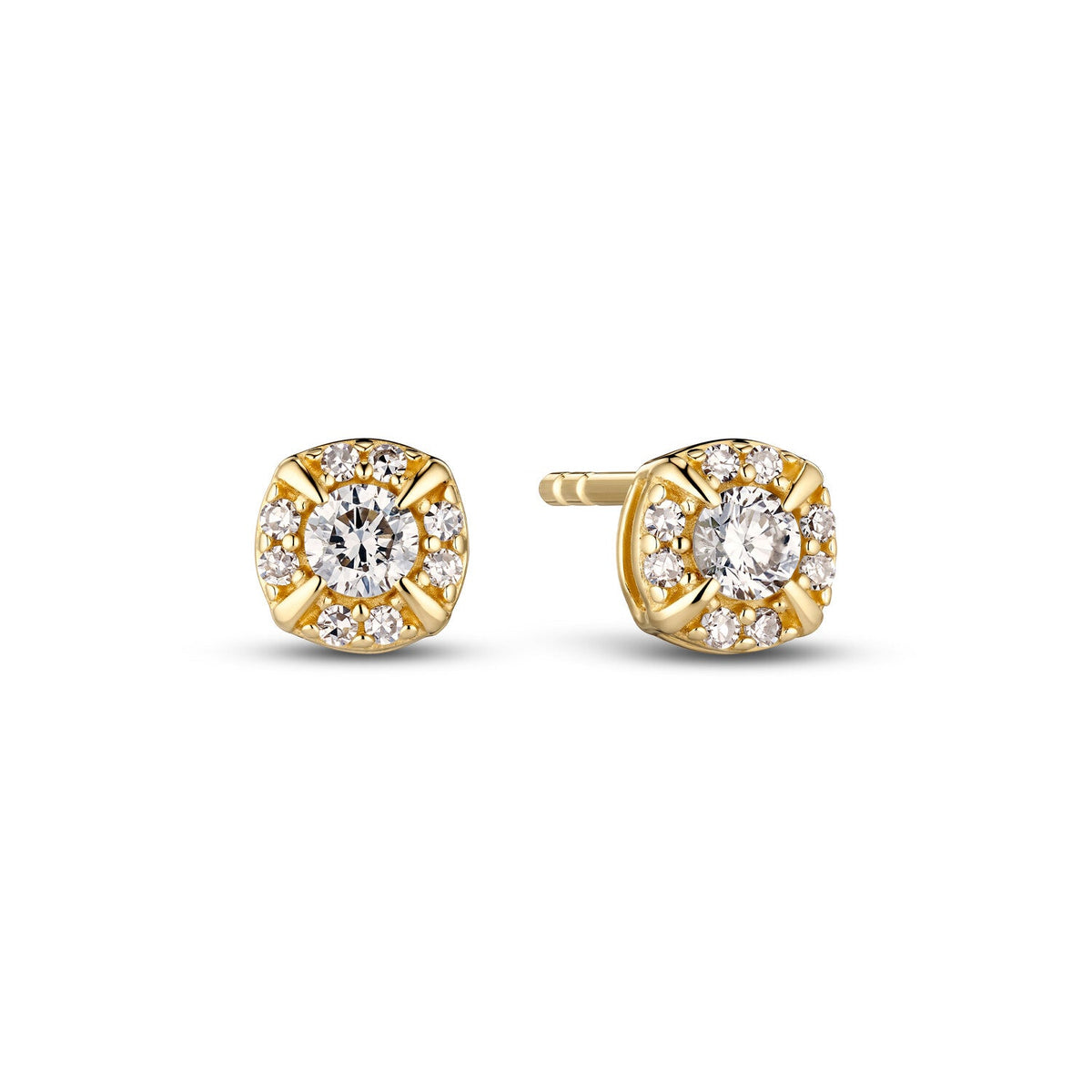 Earrings Rome - 14k yellow gold gold with 0.17ct TW G-H VS lab-grown diamonds
