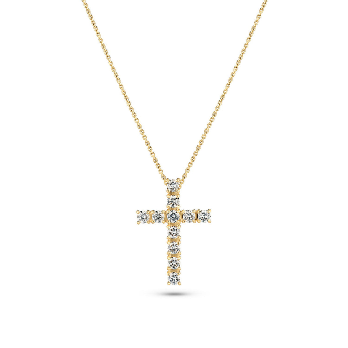 Necklace Alba Croce - 14k yellow gold or white gold 0.64 ct TW G-H VS lab-grown diamonds